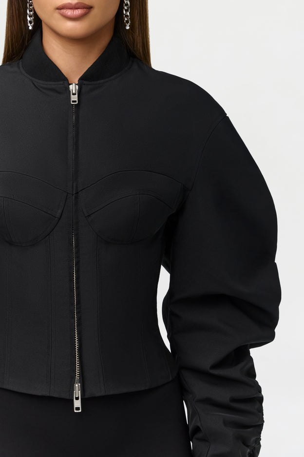 Corset Utility Bomber Jacket