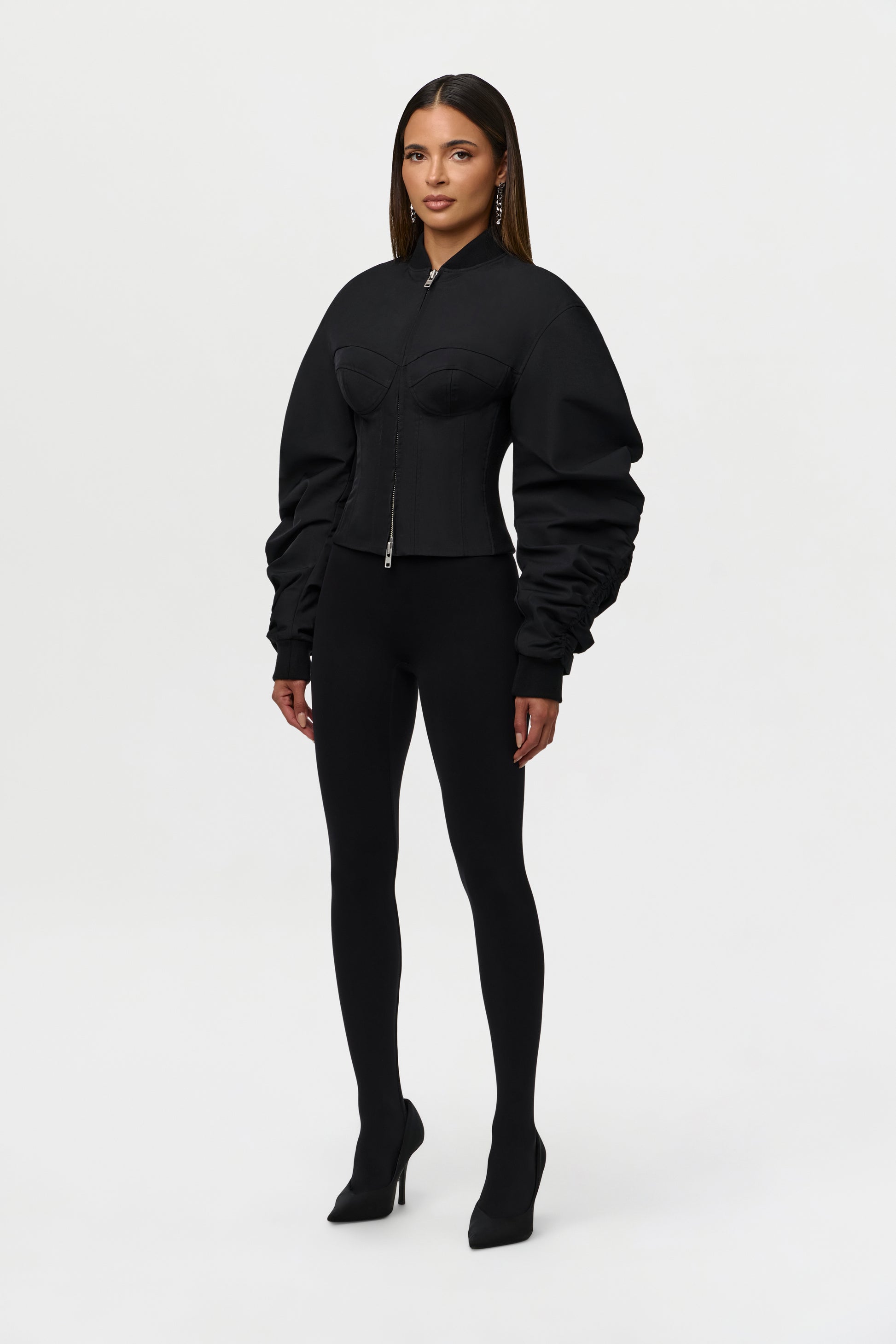 Corset Utility Bomber Jacket
