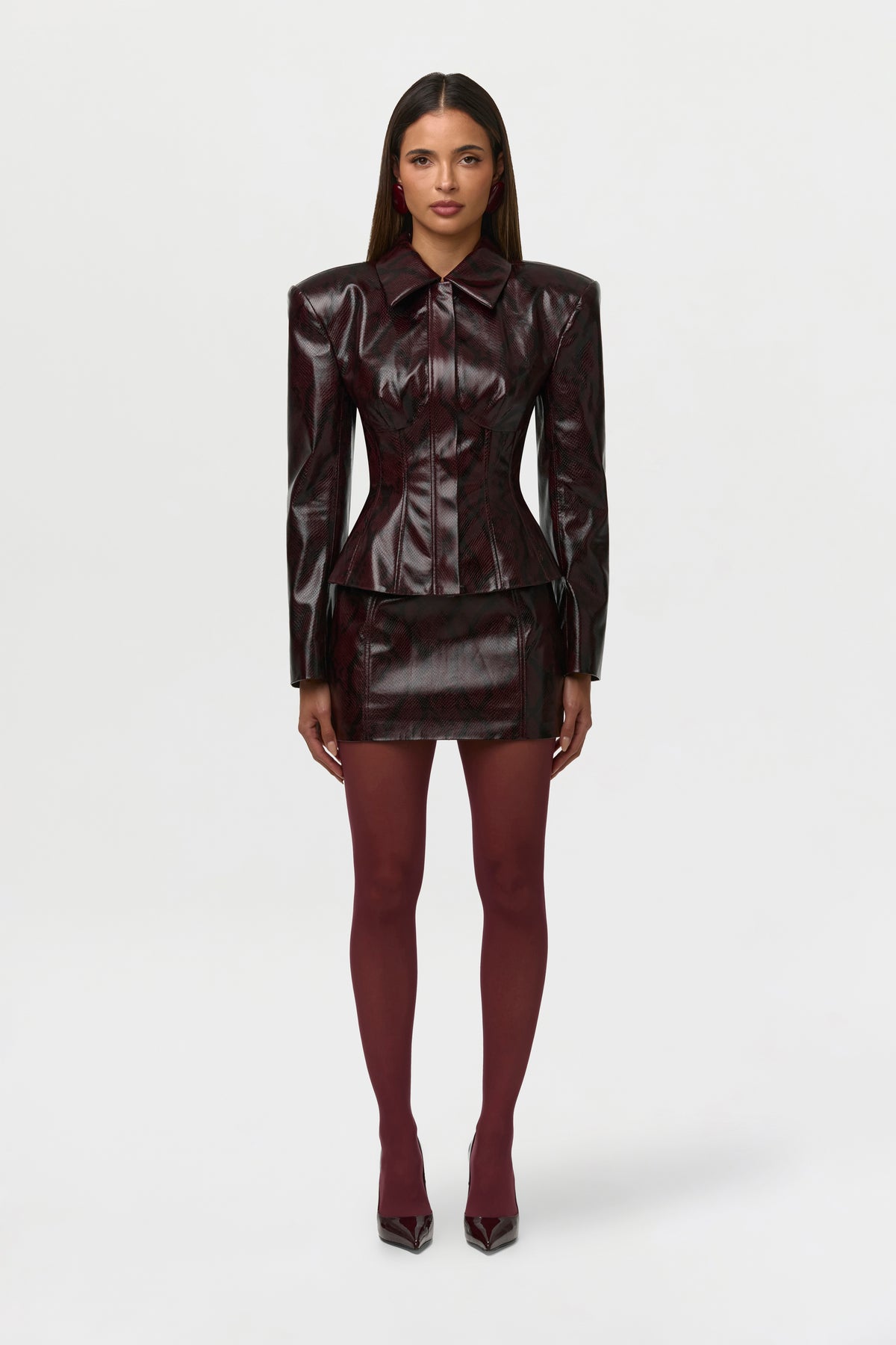 Vegan Leather Corset Blazer