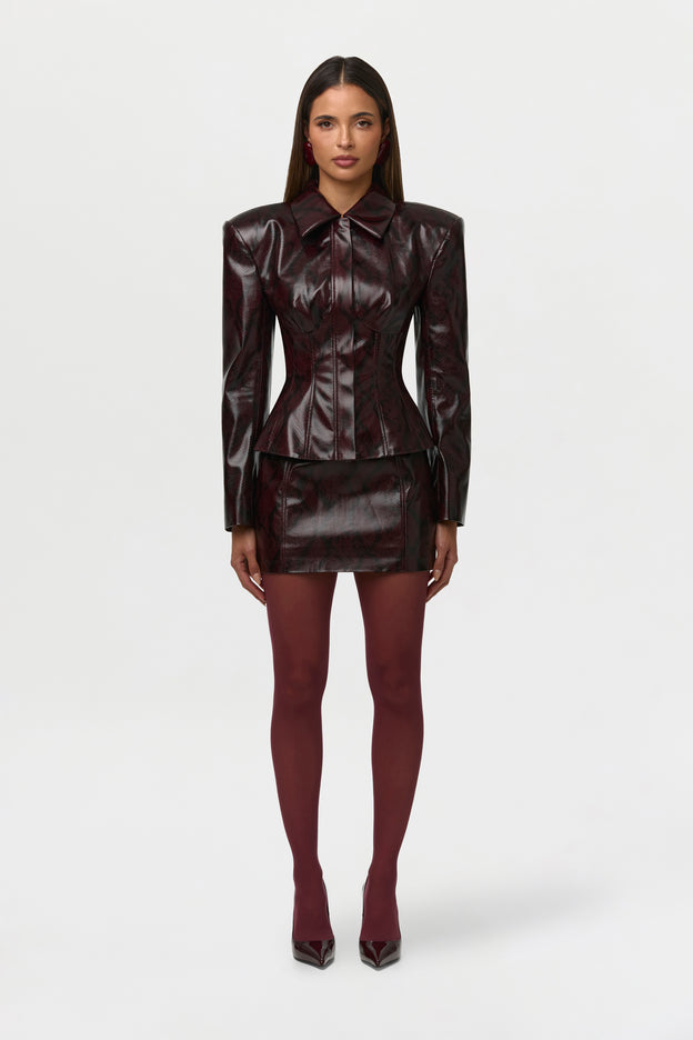 Vegan Leather Corset Blazer