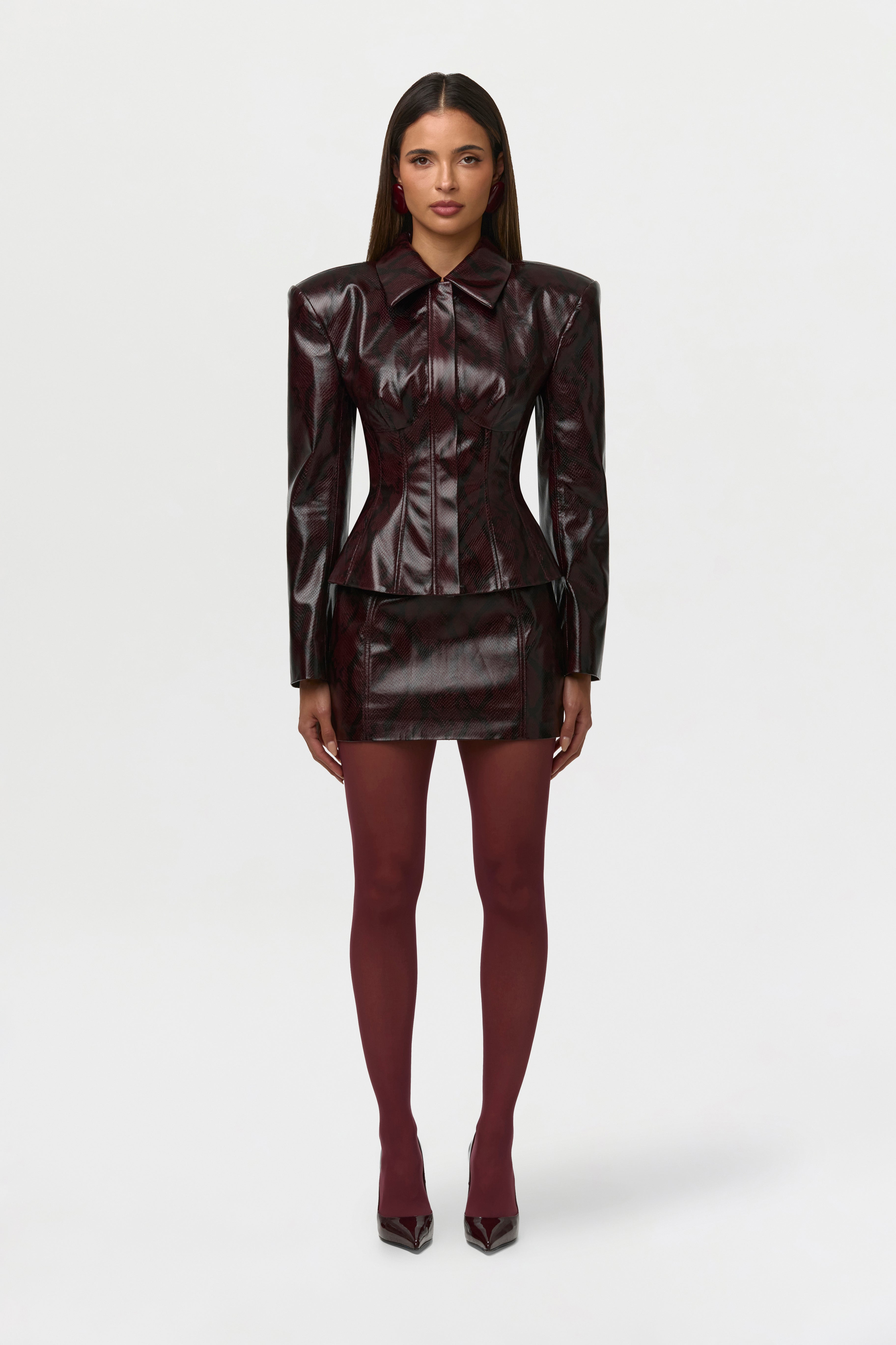 Vegan Leather Snakeskin Mini Skirt