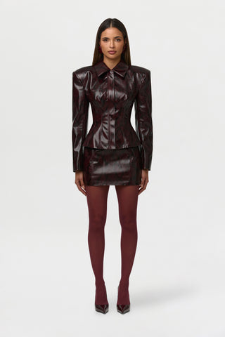 Vegan Leather Snakeskin Mini Skirt