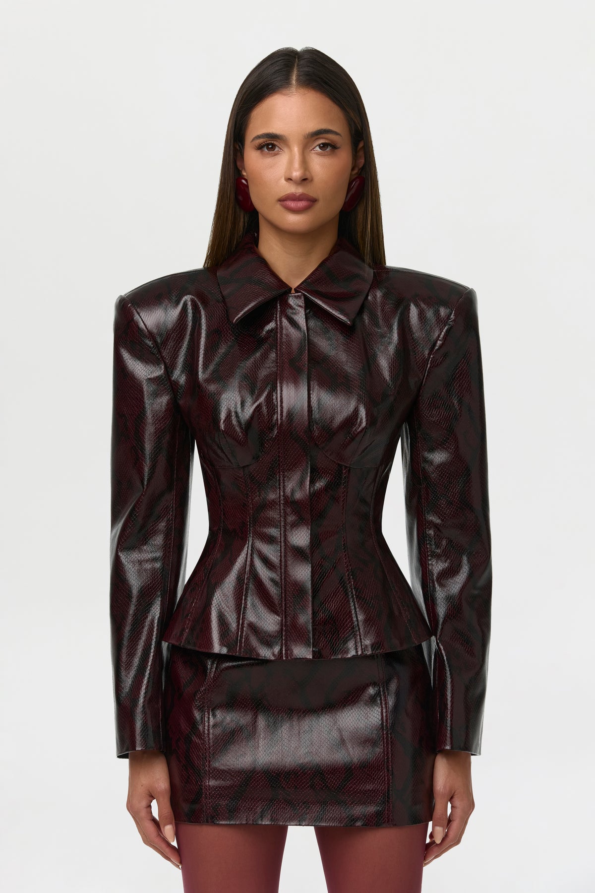 Vegan Leather Snakeskin Mini Skirt