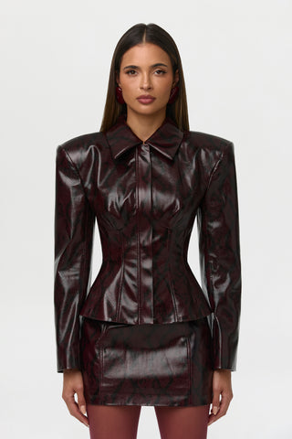 Vegan Leather Corset Blazer