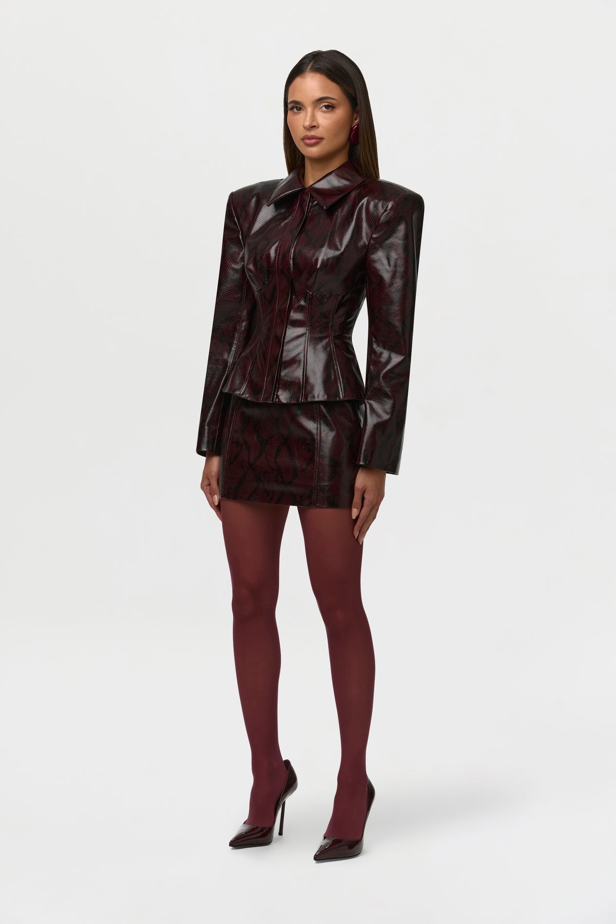 Vegan Leather Corset Blazer
