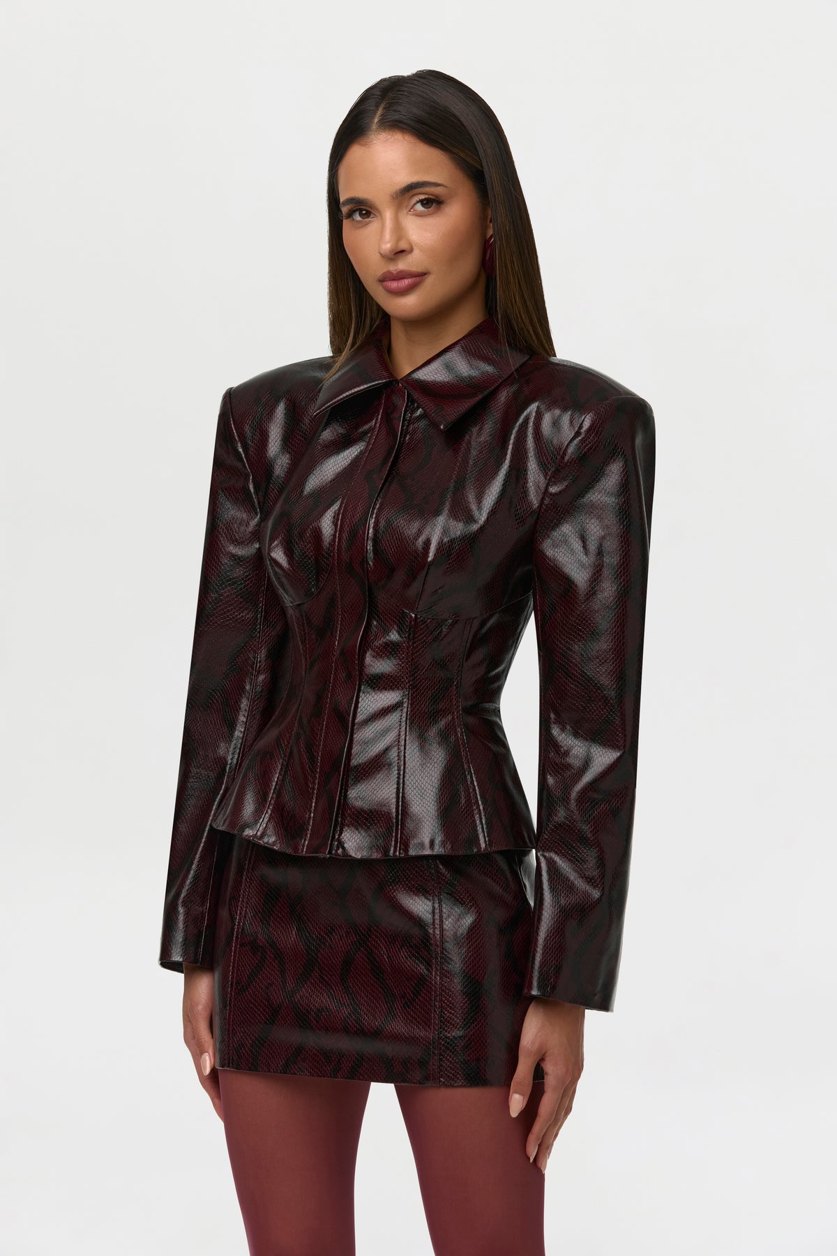 Vegan Leather Corset Blazer