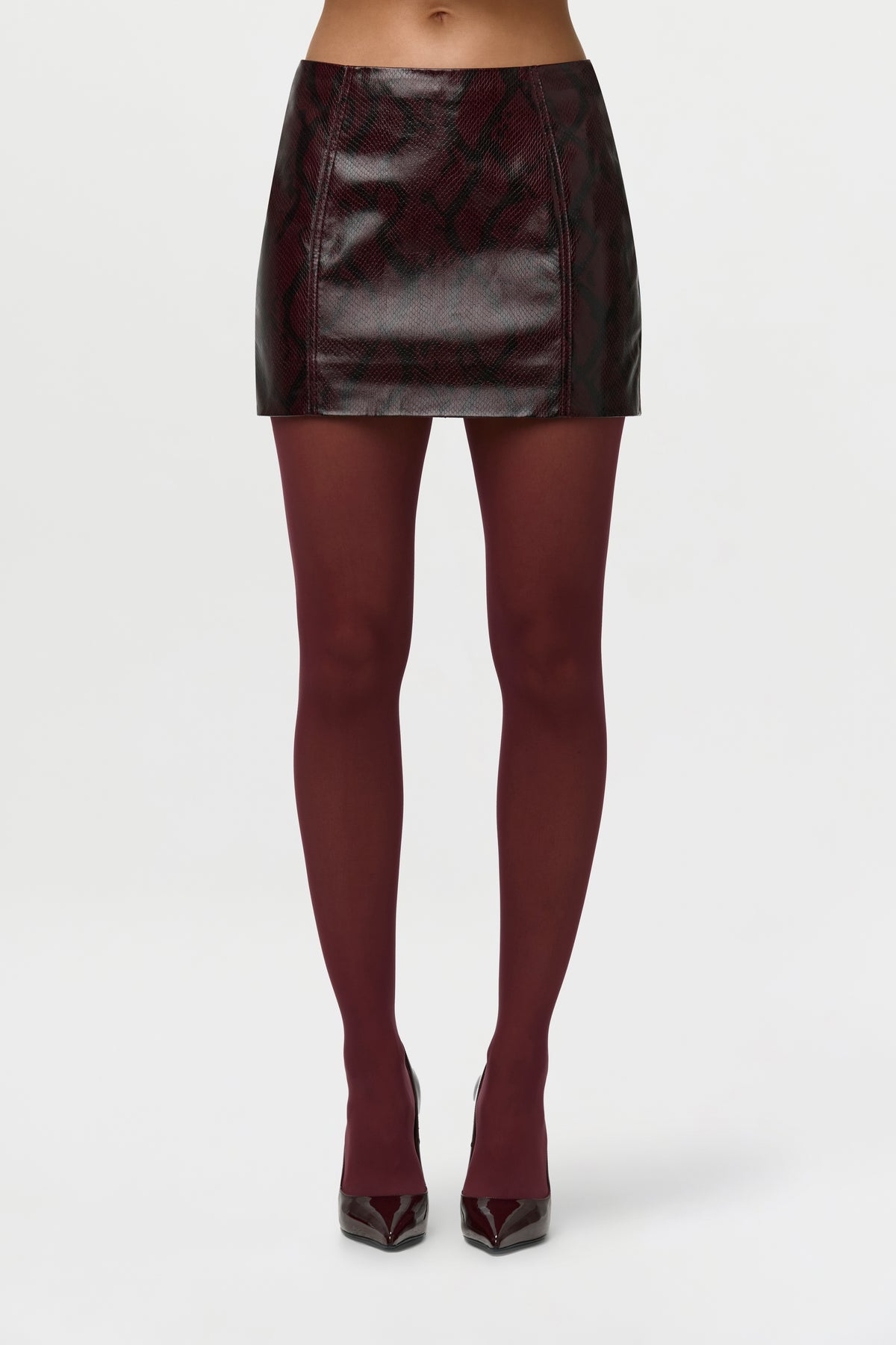Vegan Leather Snakeskin Mini Skirt