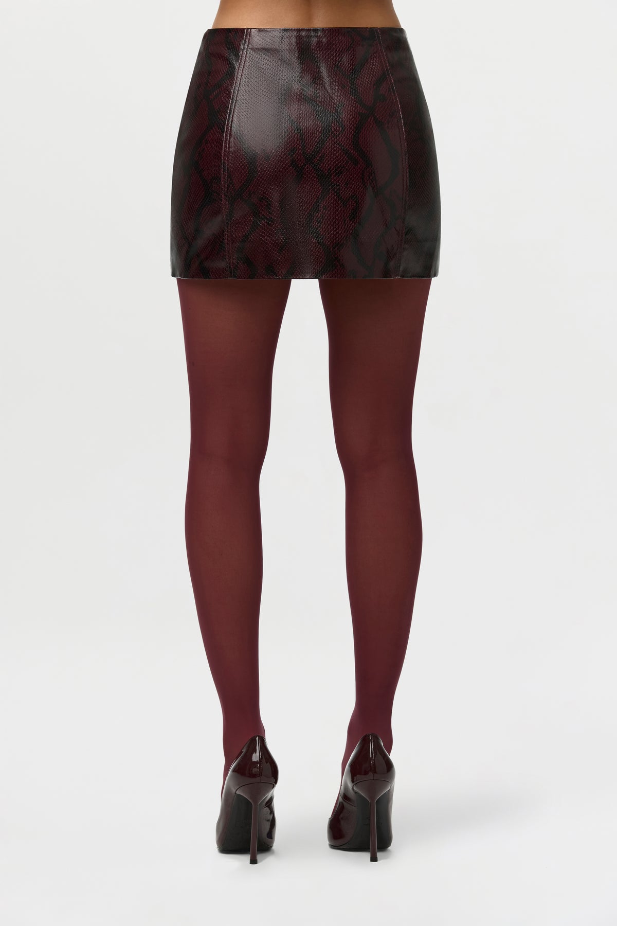 Vegan Leather Snakeskin Mini Skirt