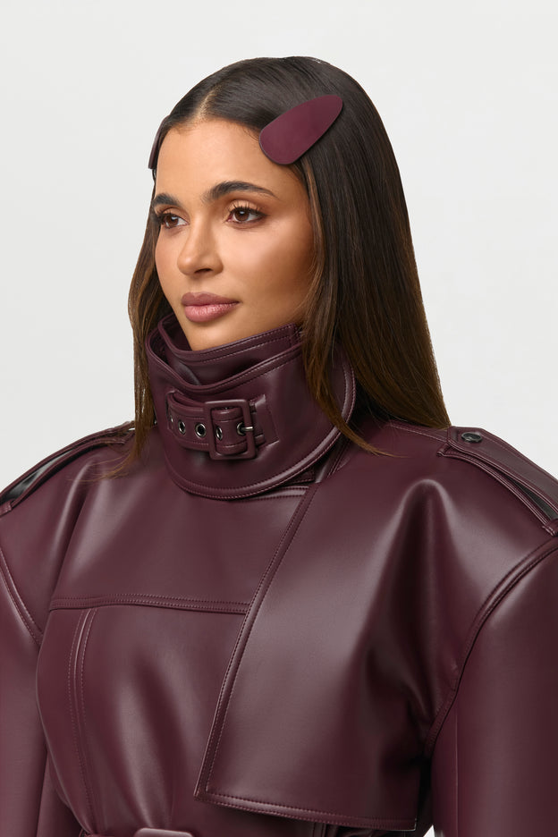 Vegan Leather Hair Clips