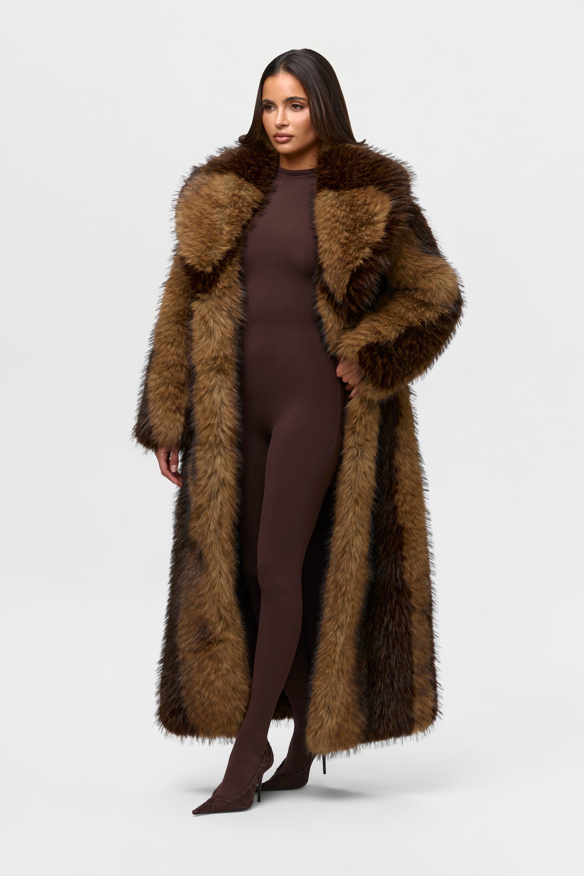 Faux Fur Hourglass Coat