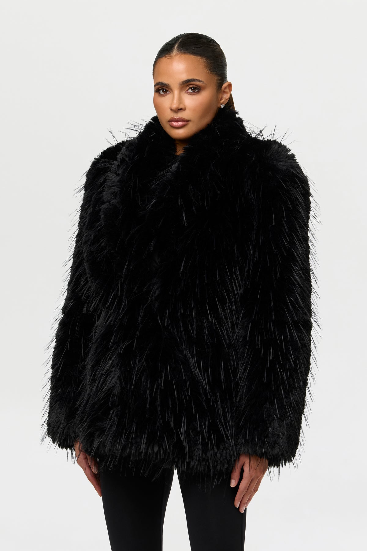 Faux Fur Feathered Coat