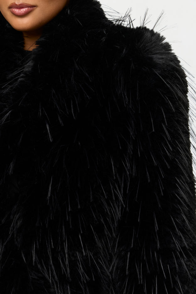 Faux Fur Feathered Coat