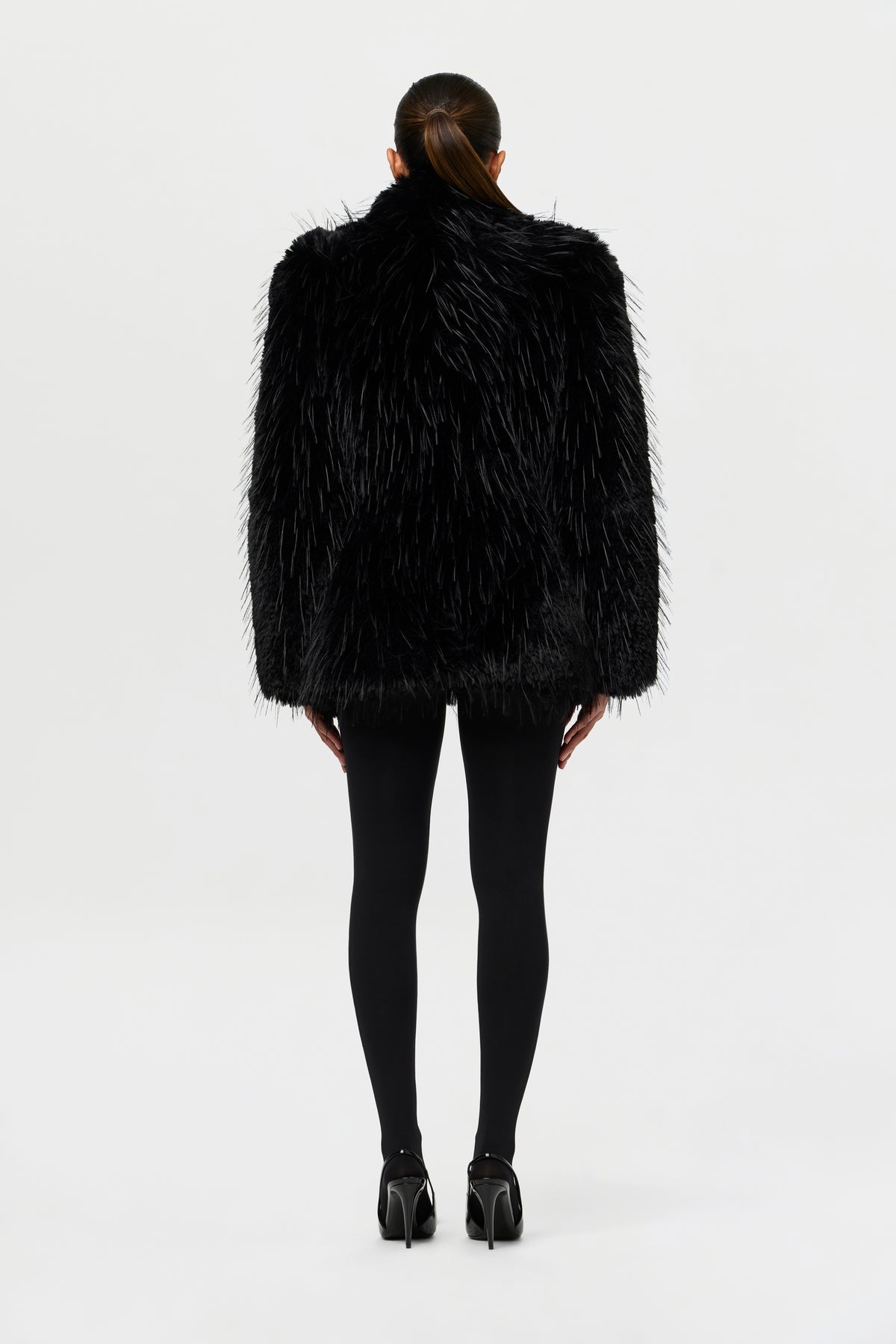Faux Fur Feathered Coat