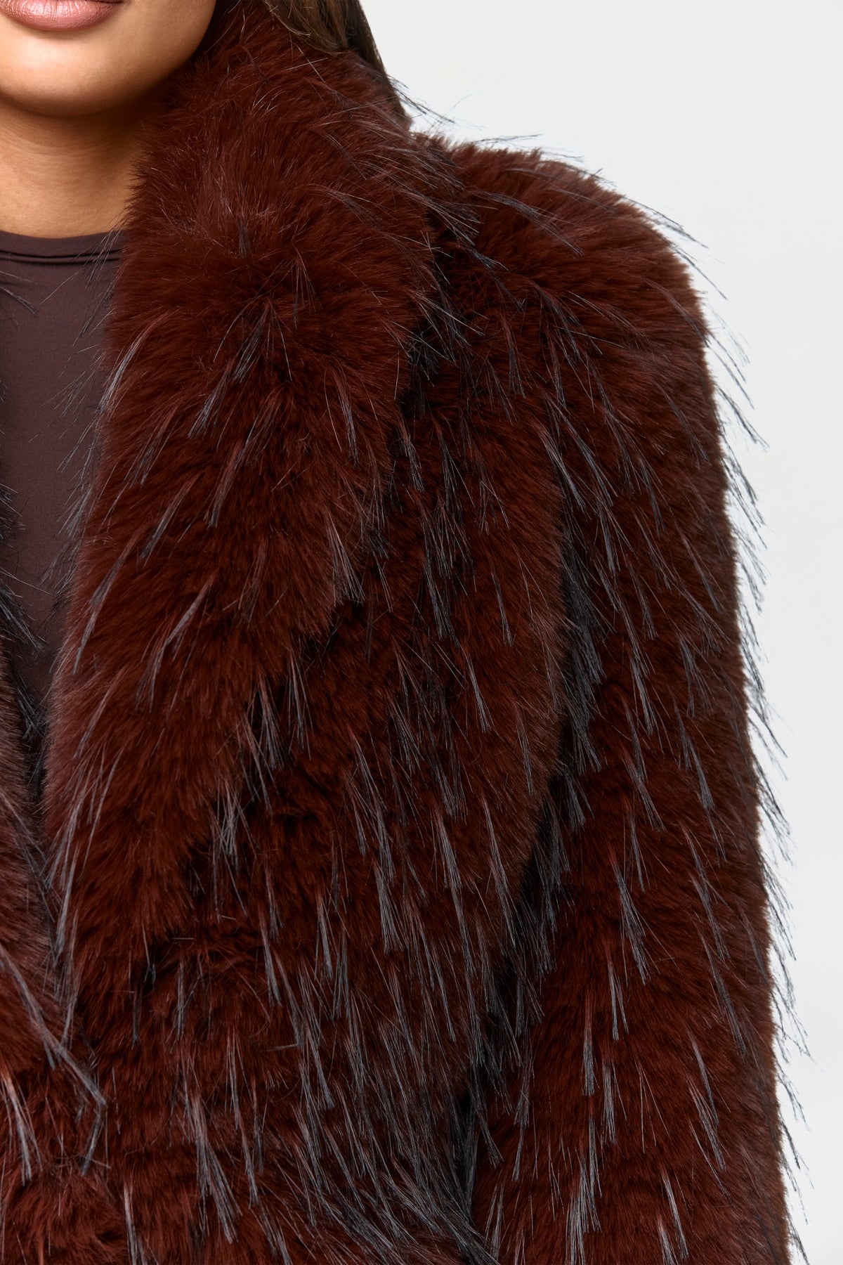 Faux Fur Feathered Coat