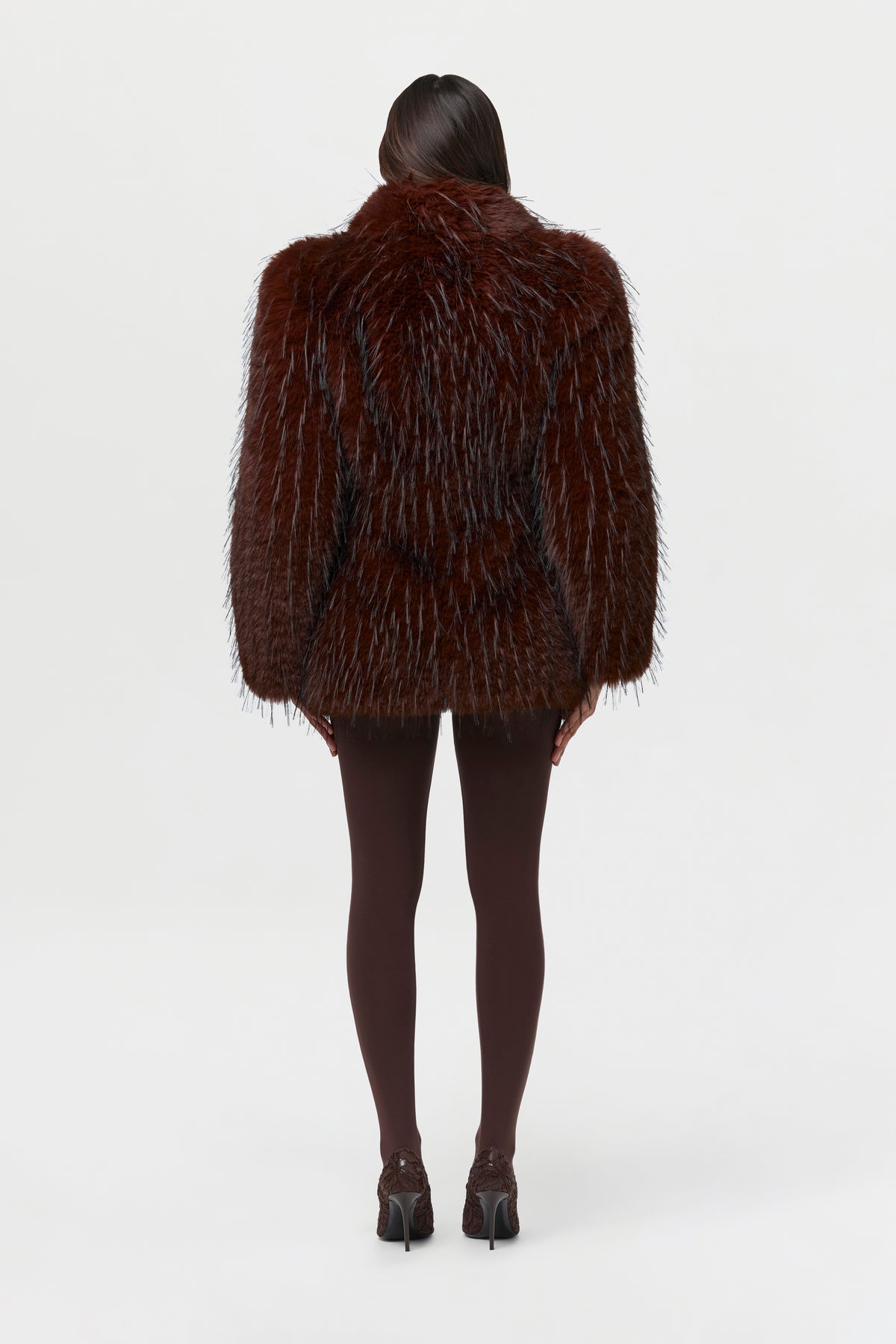 Faux Fur Feathered Coat