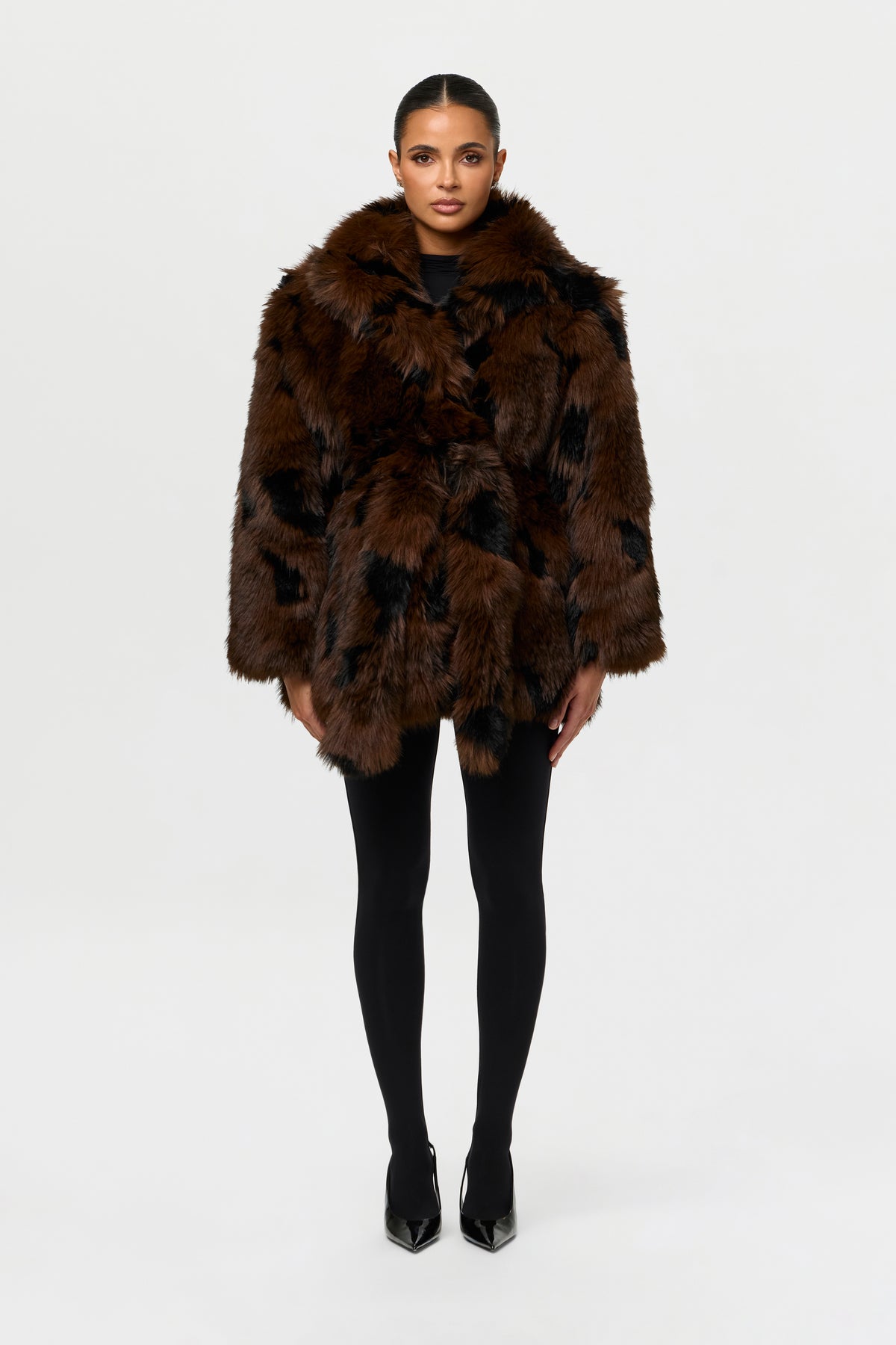 Faux Fur Leopard Coat