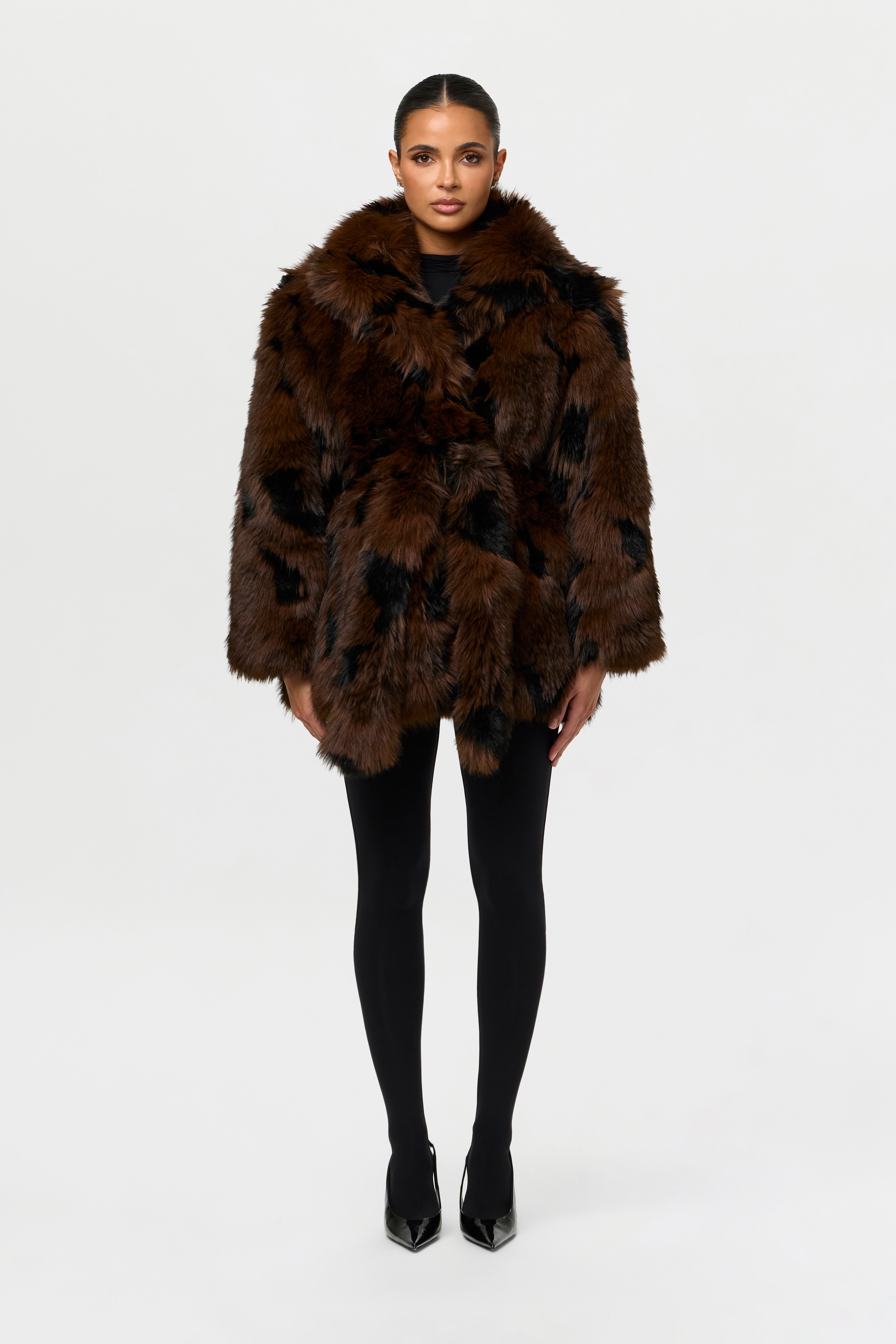 Faux Fur Leopard Coat