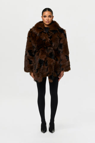 Faux Fur Leopard Coat