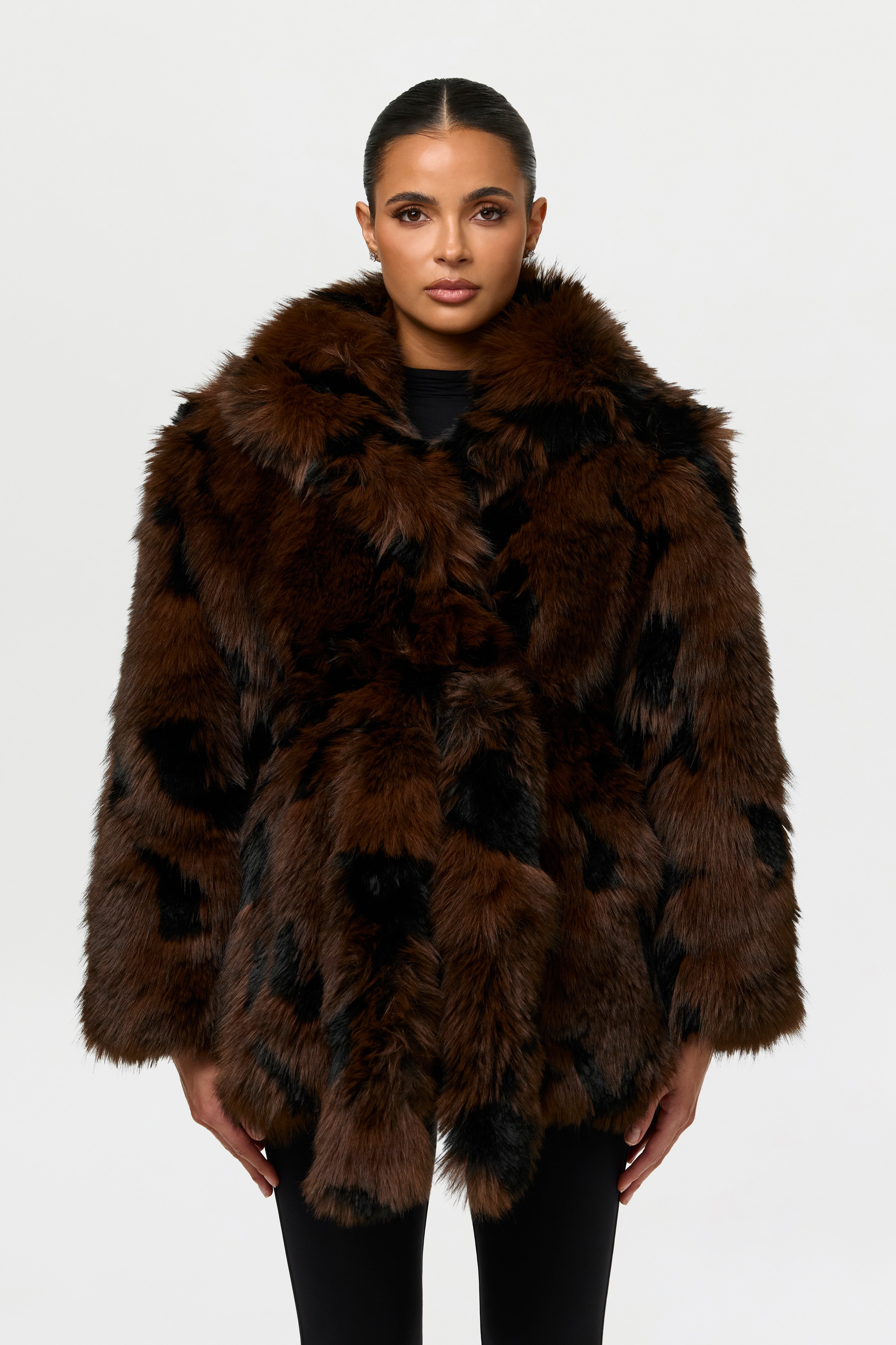 Faux Fur Leopard Coat
