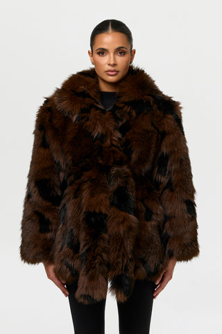 Faux Fur Leopard Coat