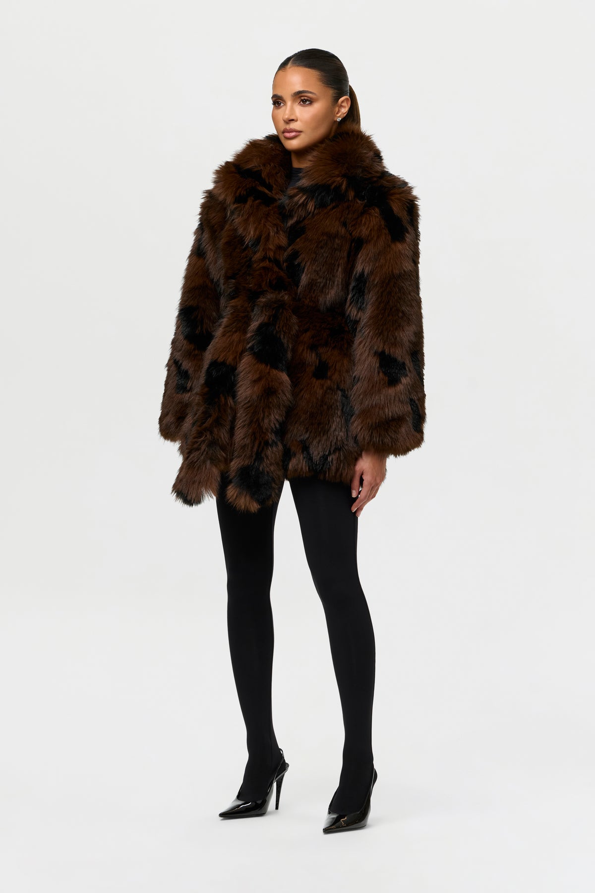 Faux Fur Leopard Coat