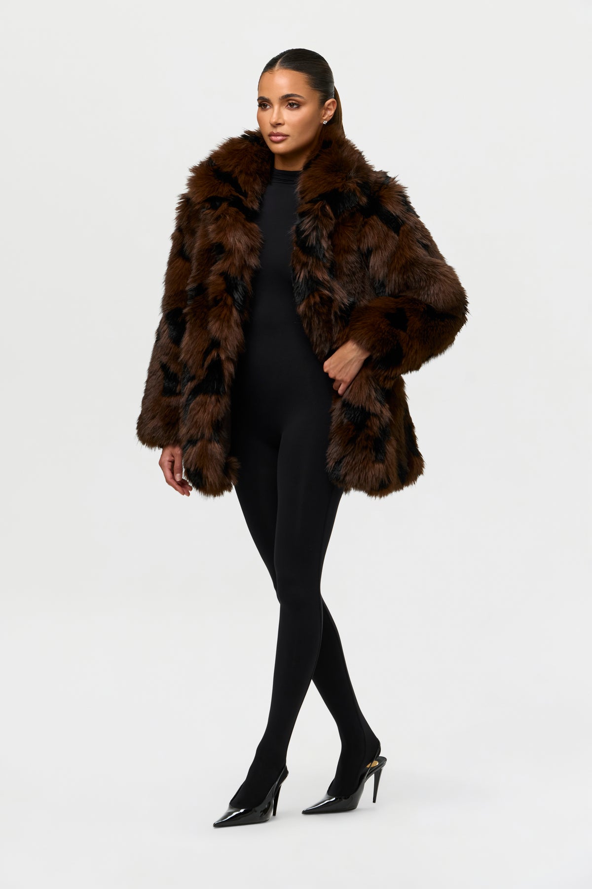 Faux Fur Leopard Coat