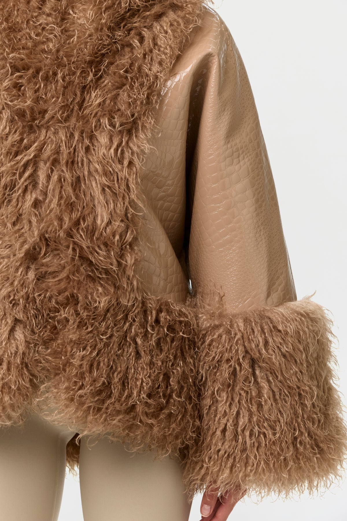 Embossed Croc Cocoon Coat