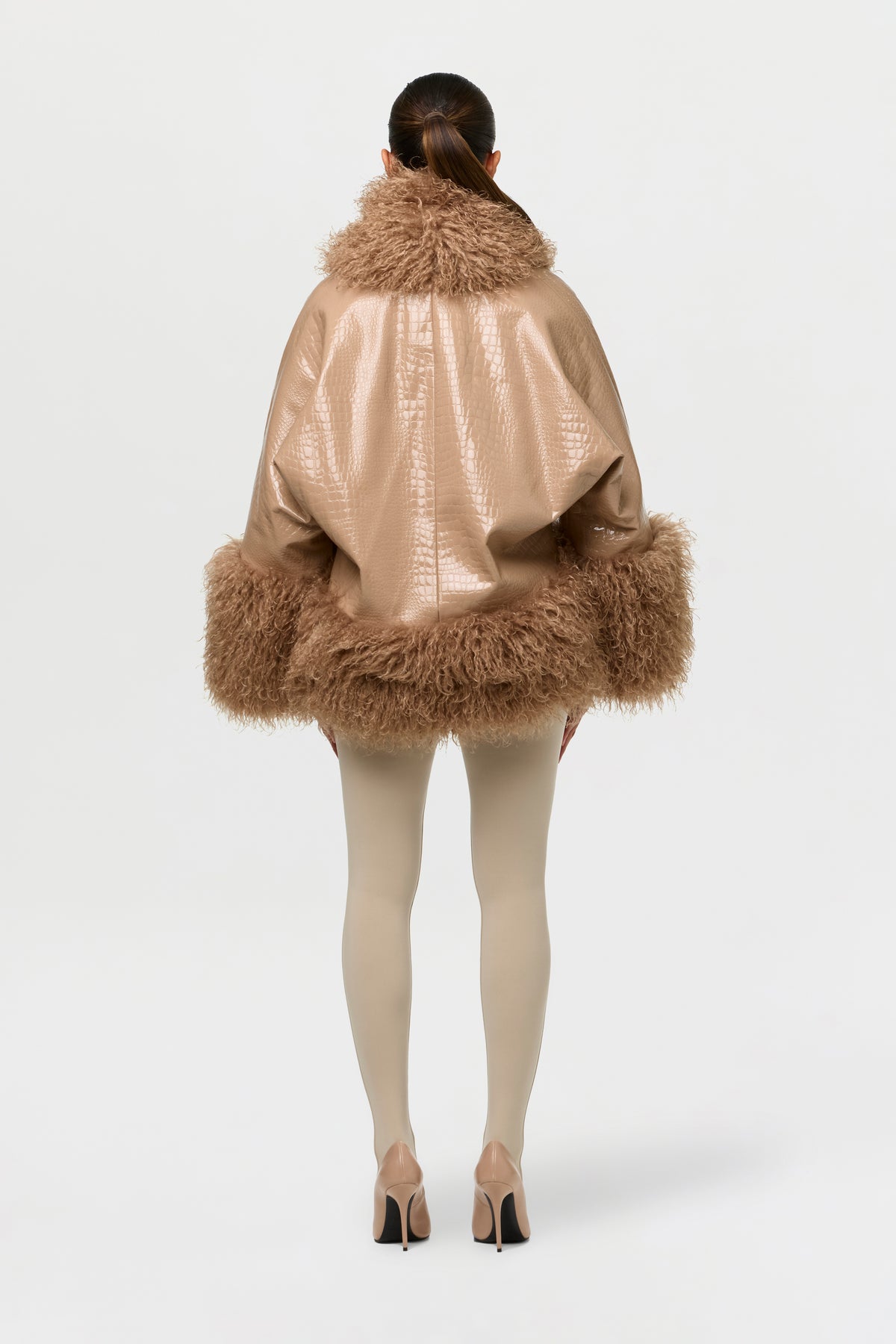 Embossed Croc Cocoon Coat
