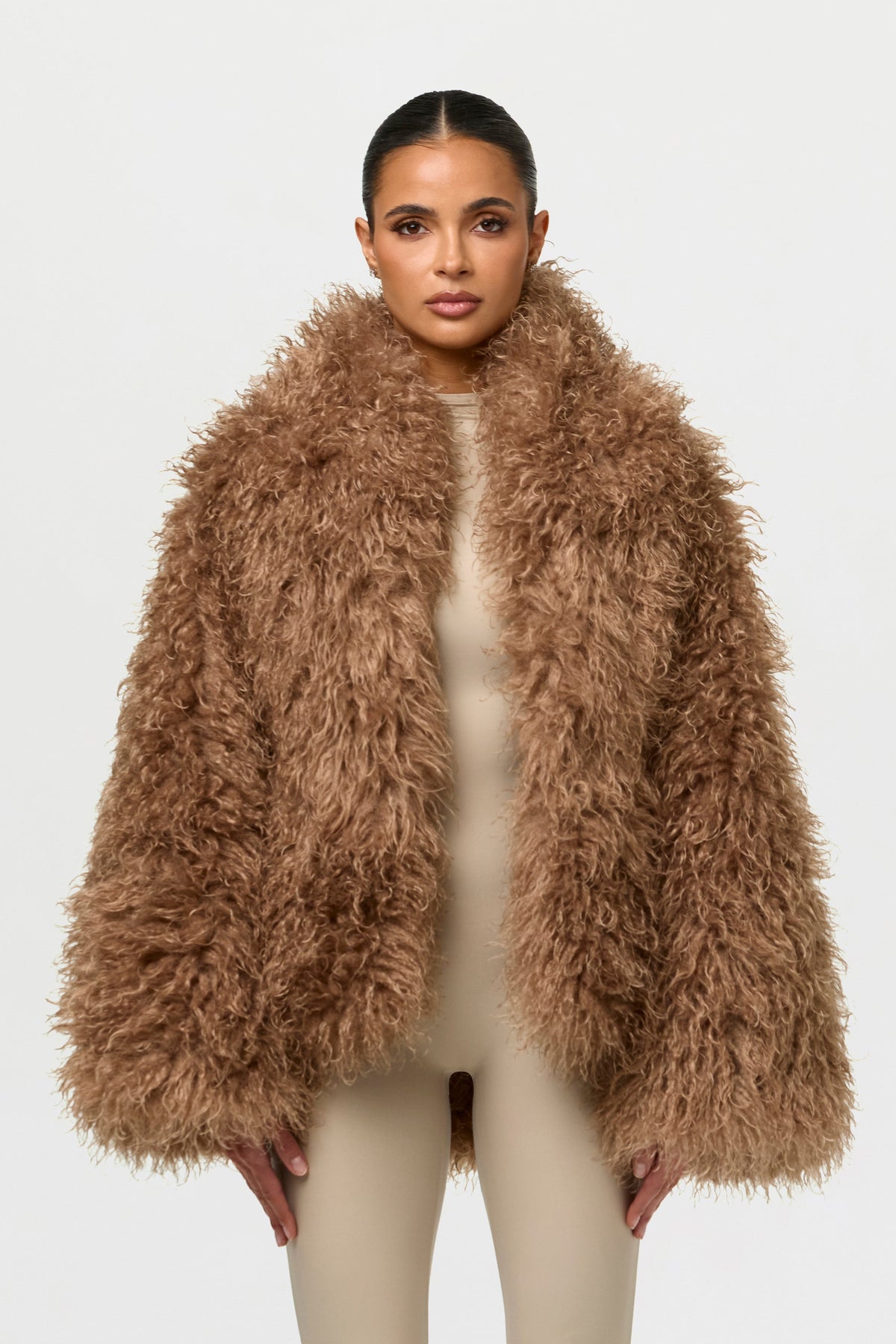 Embossed Croc Cocoon Coat