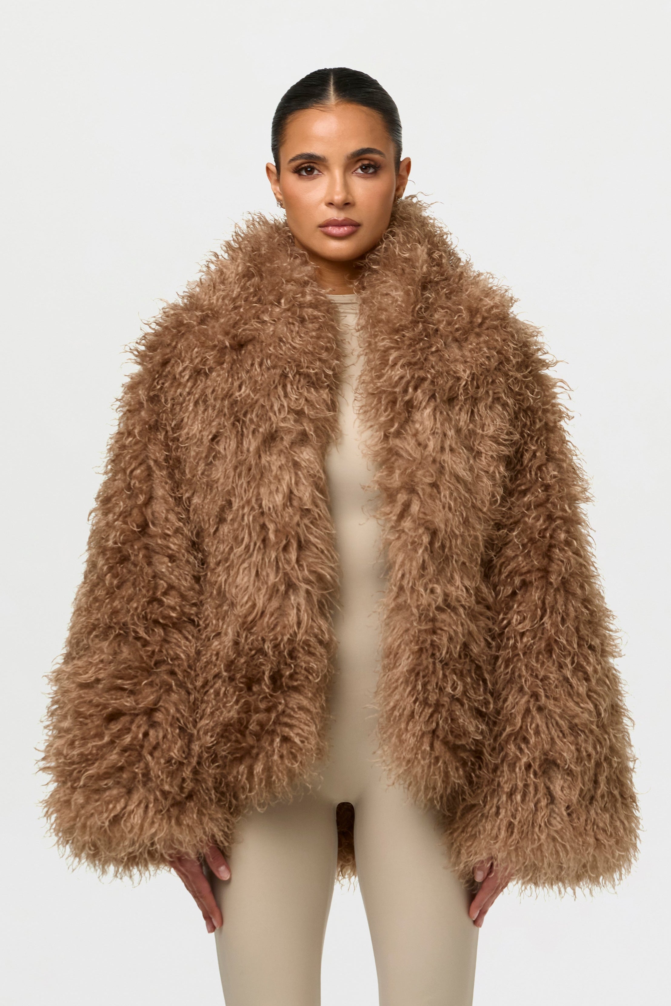 Embossed Croc Cocoon Coat