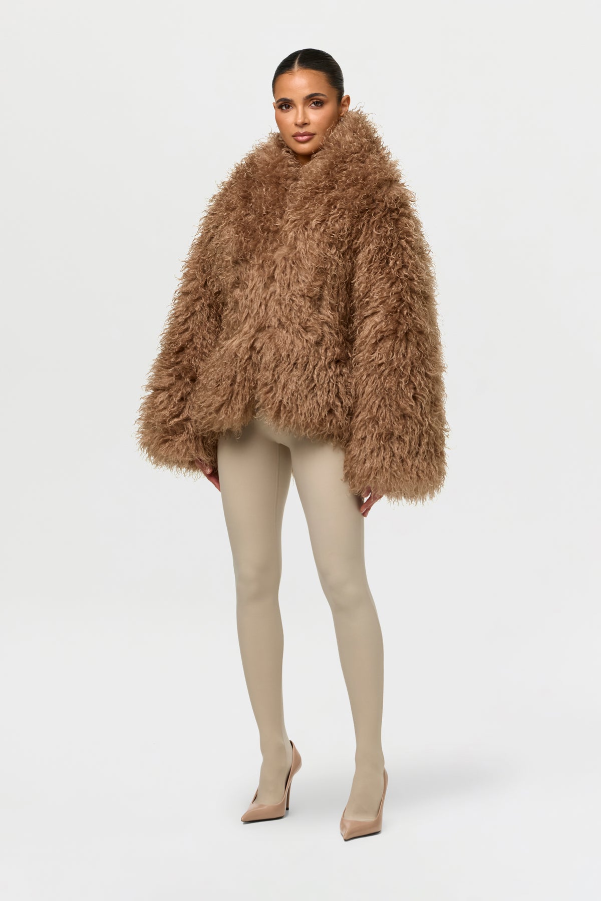 Embossed Croc Cocoon Coat