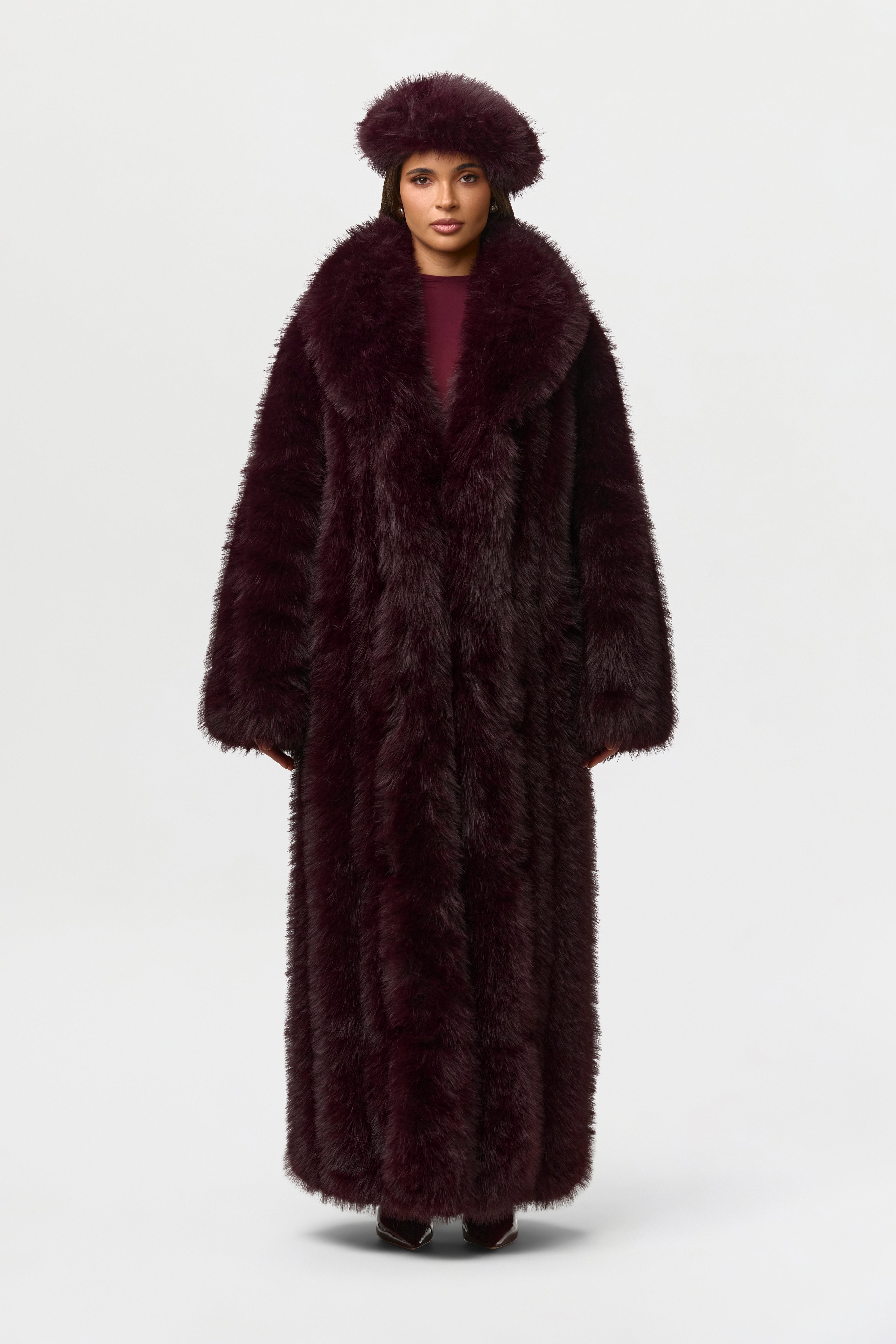 Faux Fur Pelted Long Coat