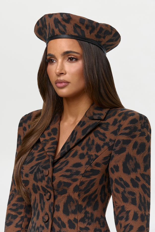 Suited Print Beret