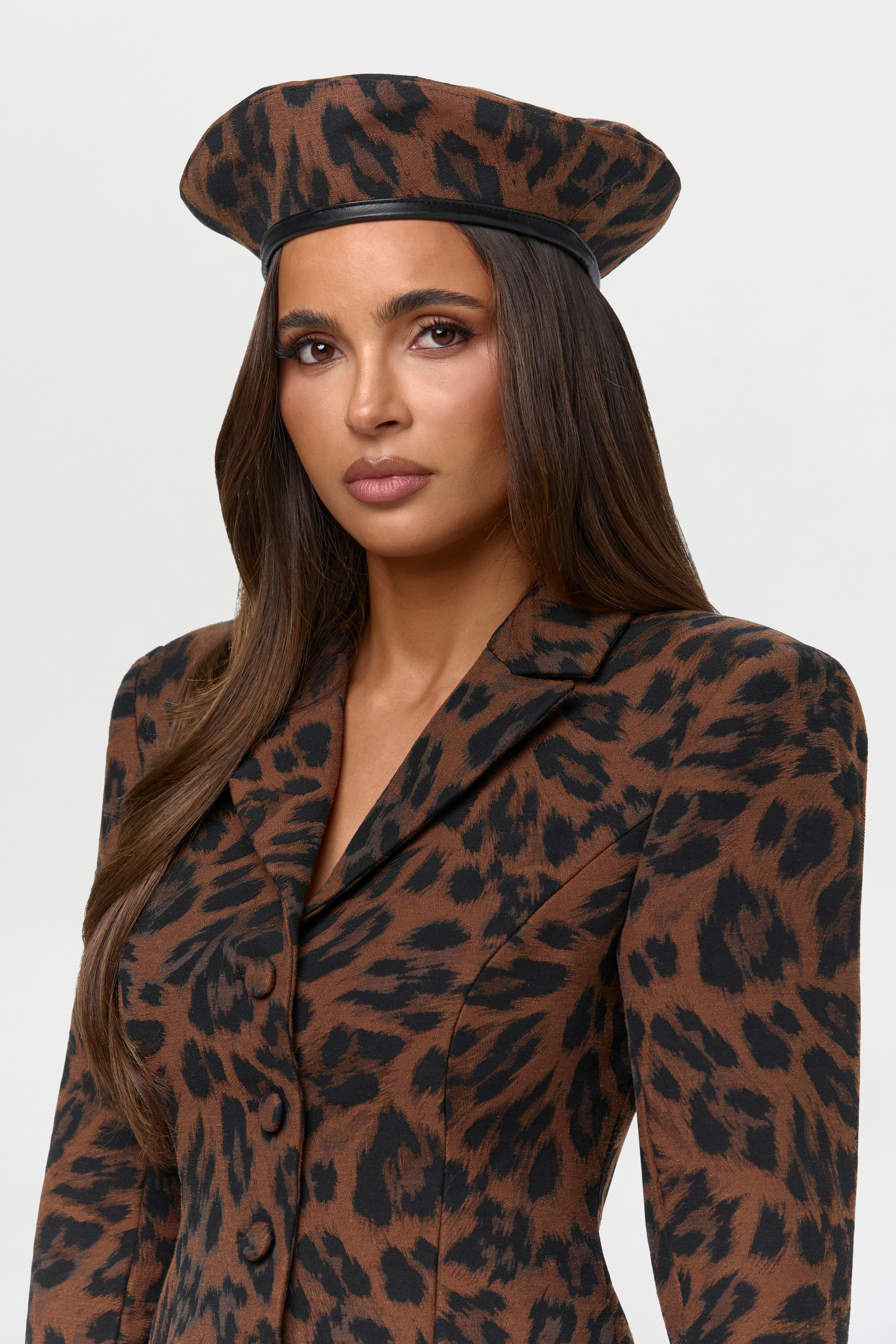 Suited Print Beret