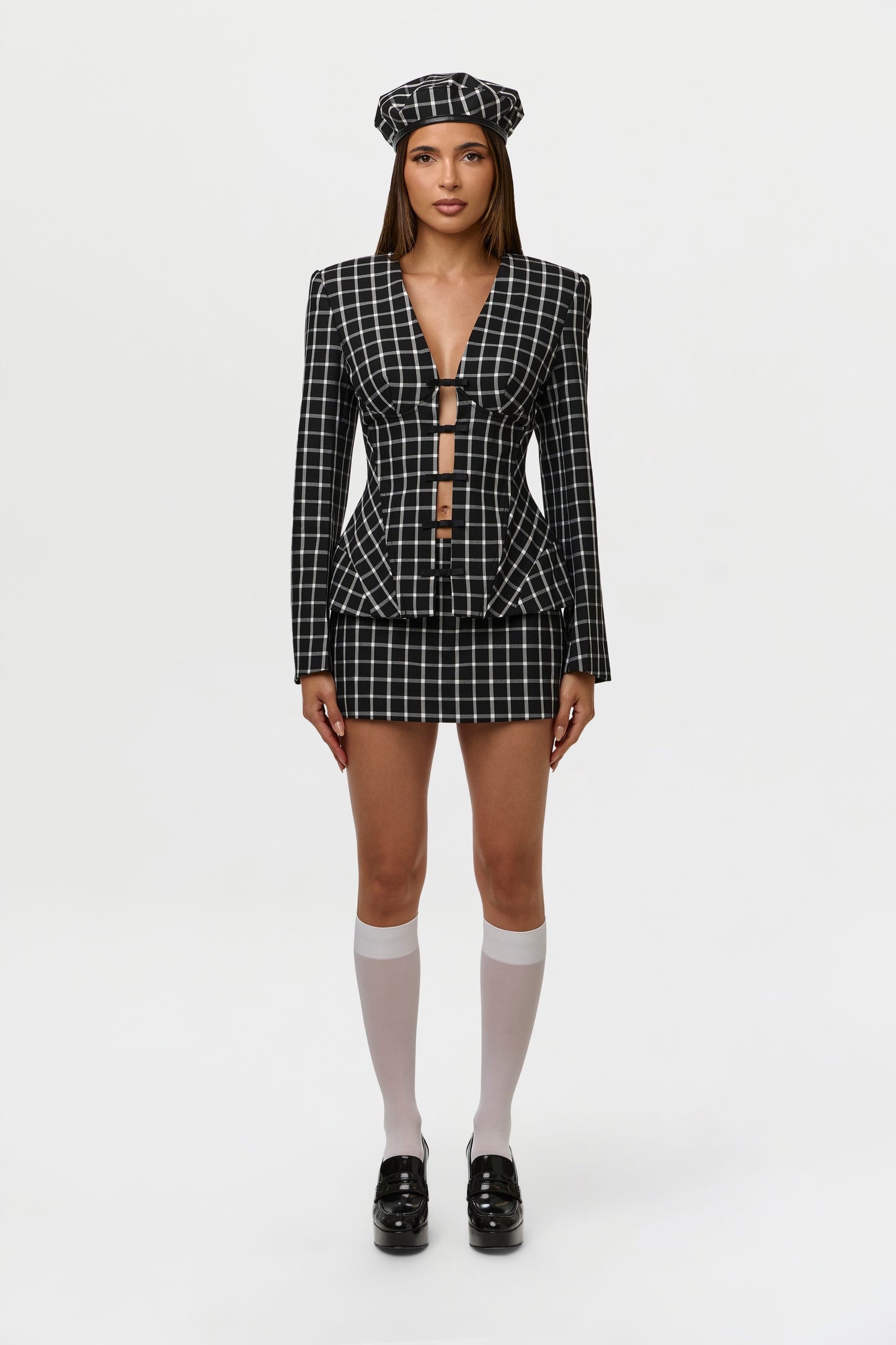 Suiting Checkered Fitted Blazer