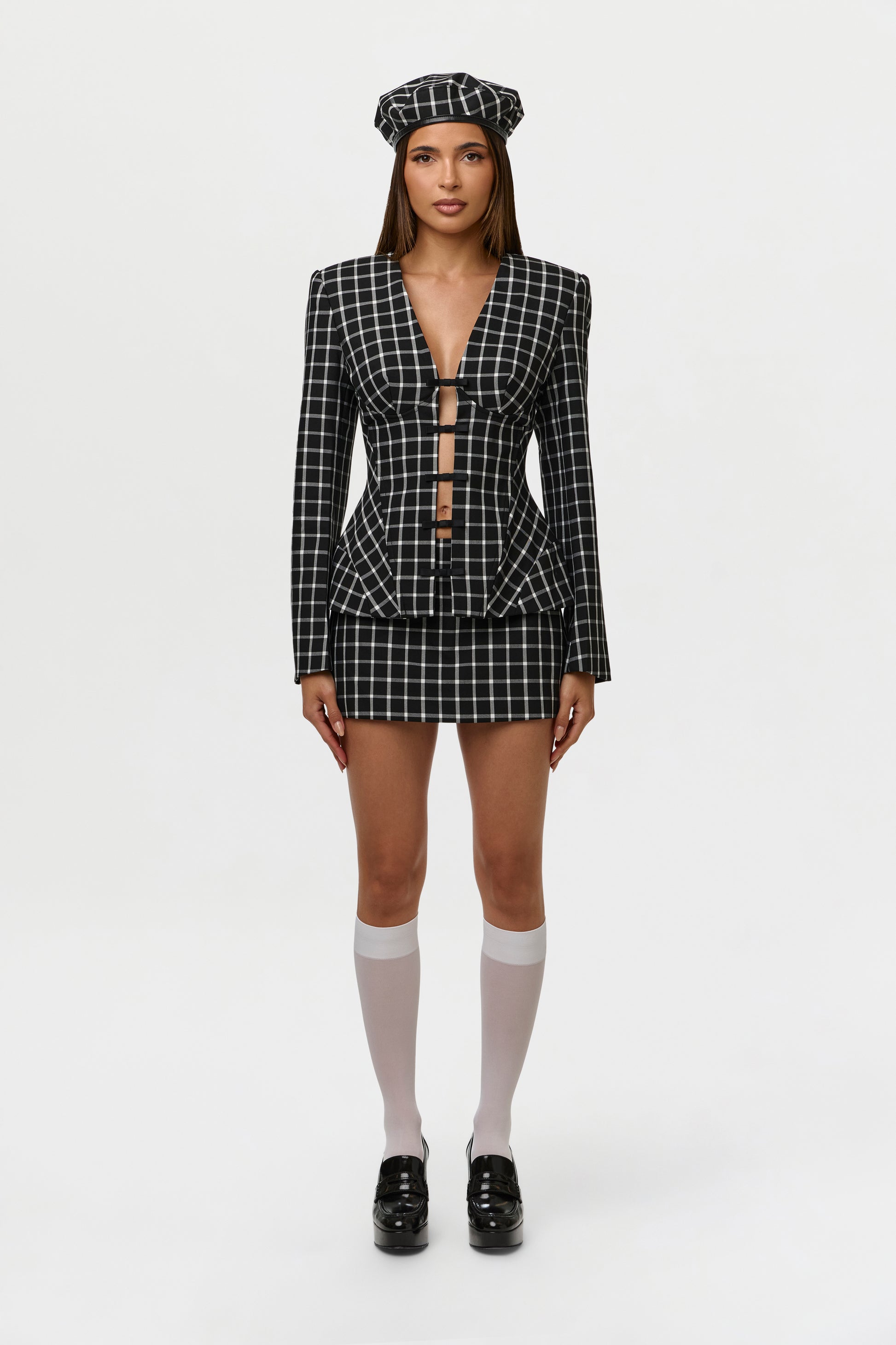 Suiting Checkered Fitted Blazer