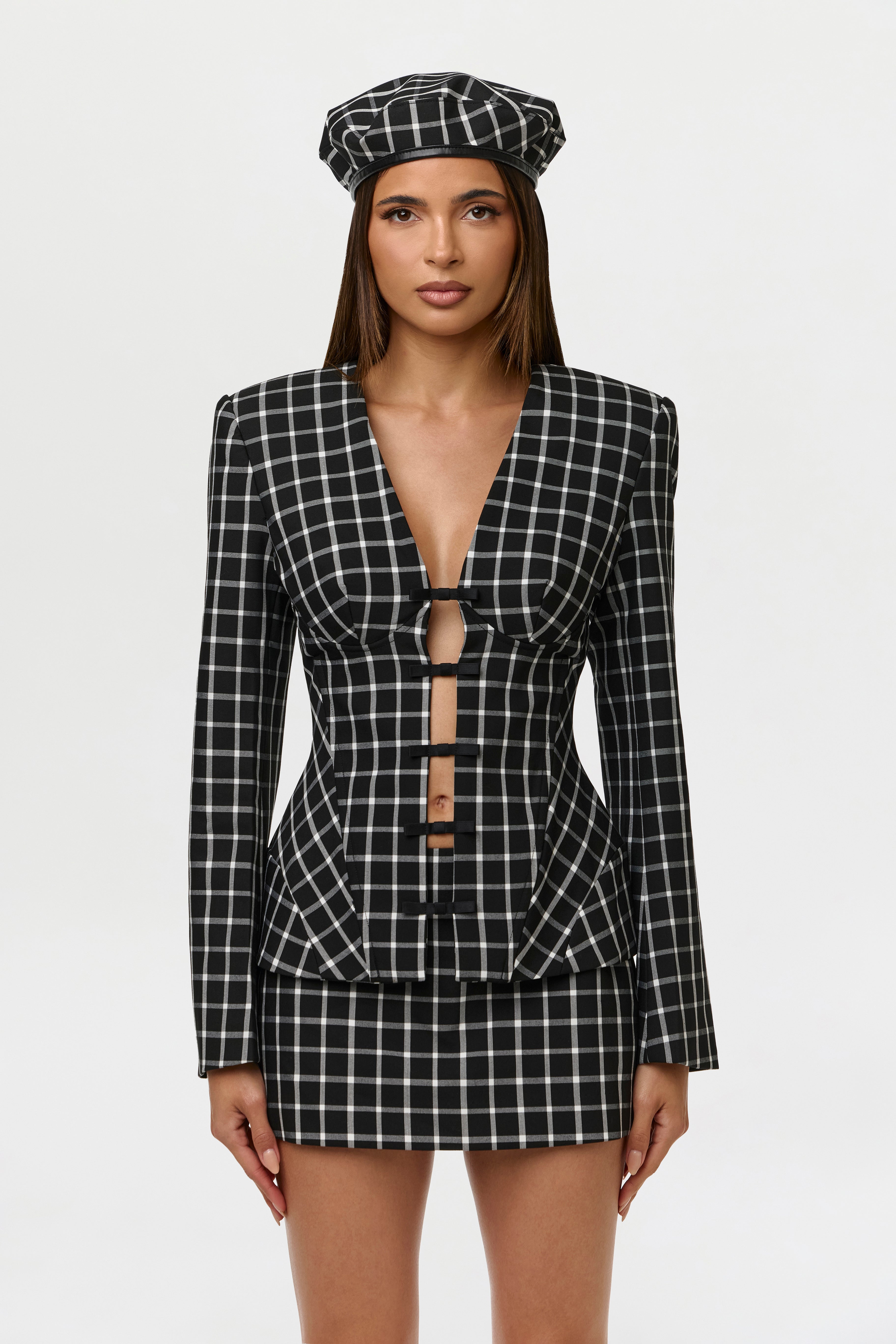 Suiting Checkered Fitted Blazer