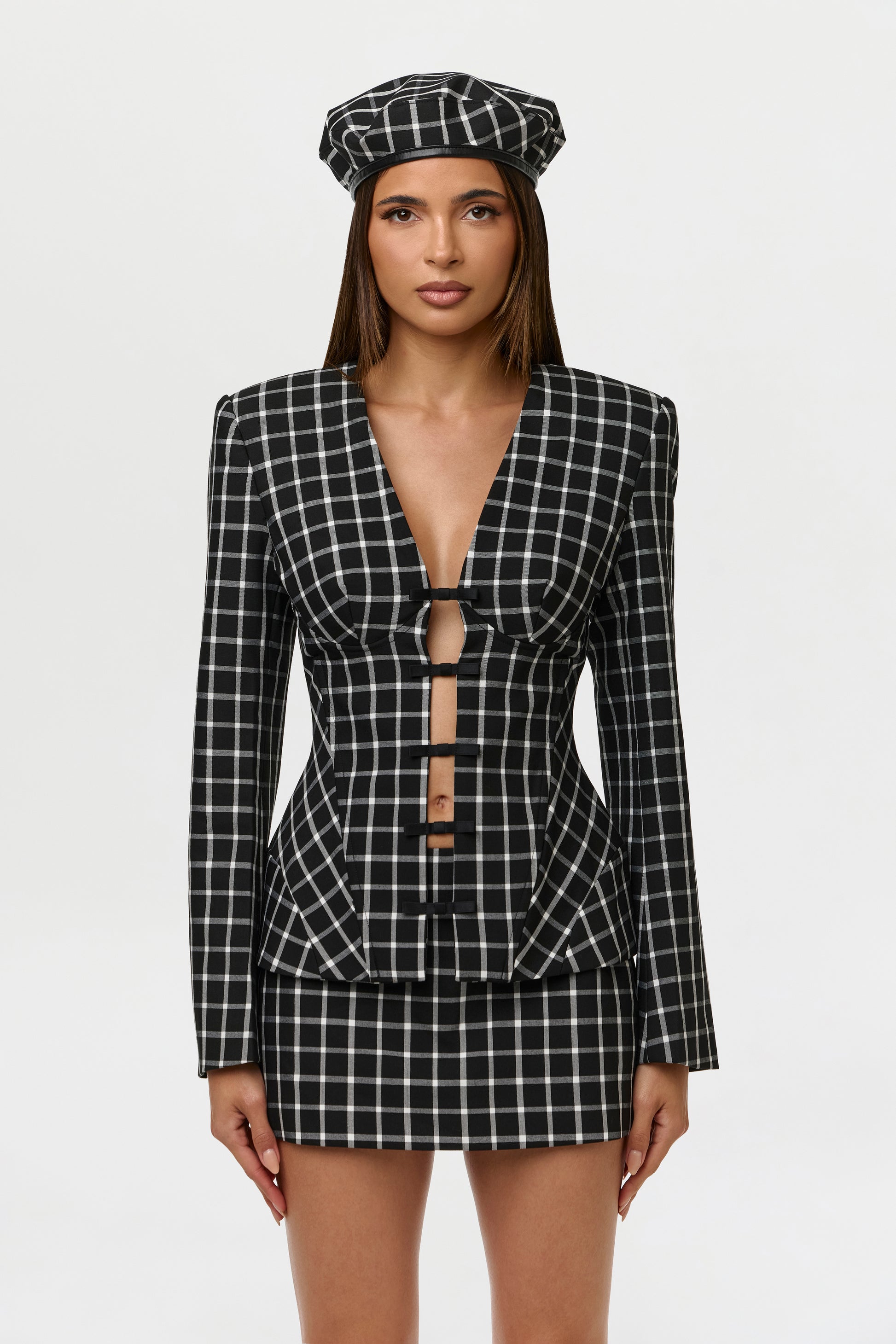 Suited Print Beret