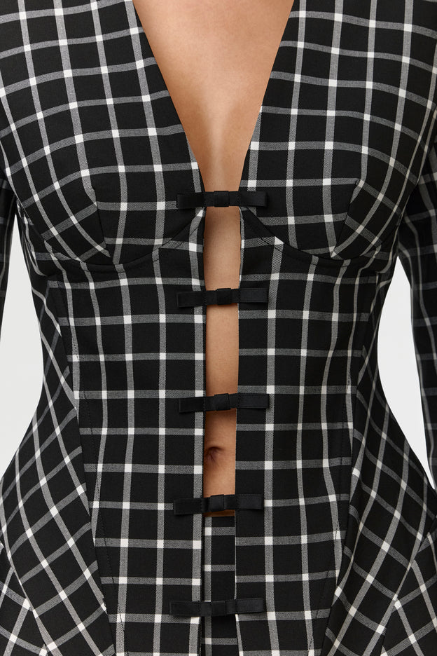 Suiting Checkered Fitted Blazer