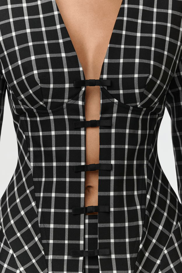 Suiting Checkered Fitted Blazer