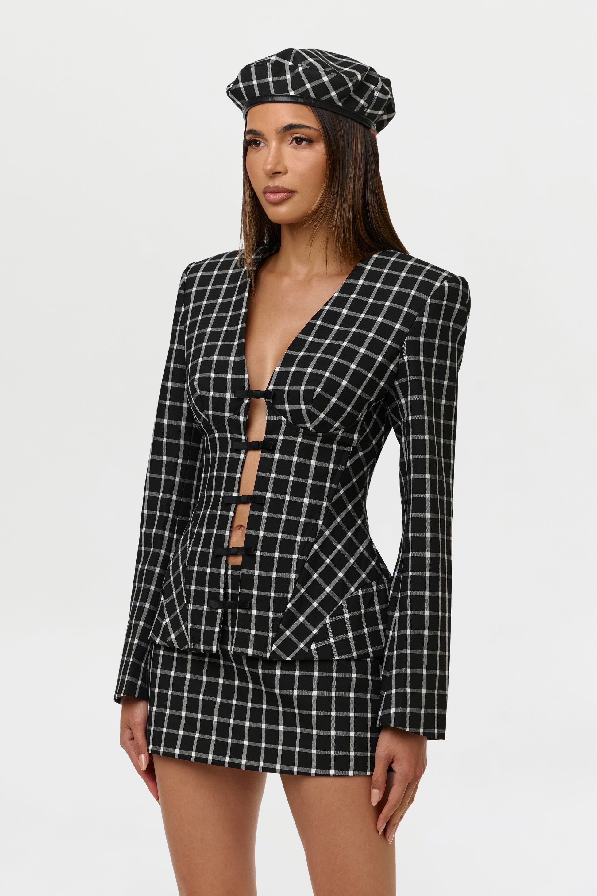 Suiting Checkered Fitted Blazer