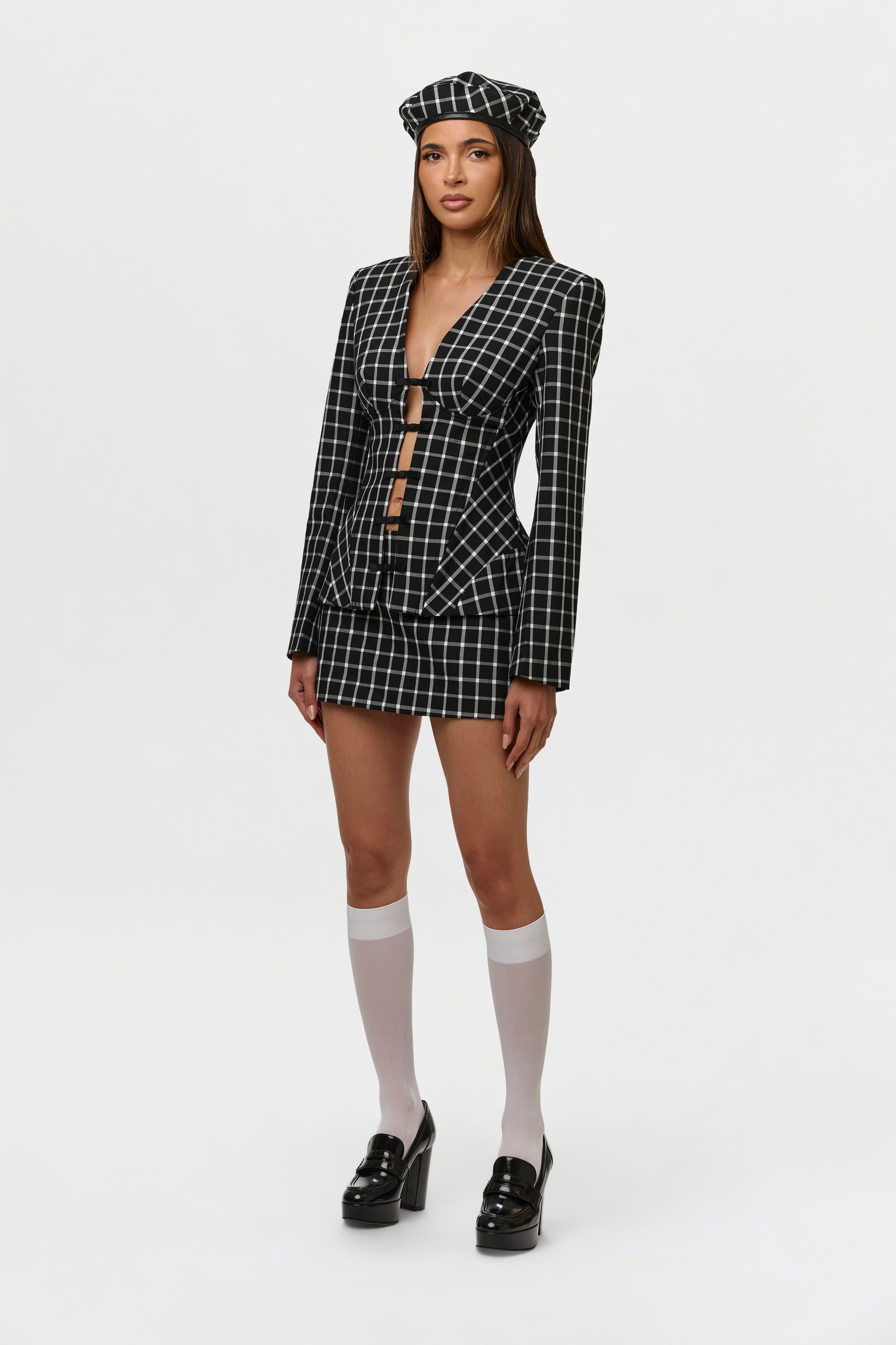 Suiting Checkered Fitted Blazer