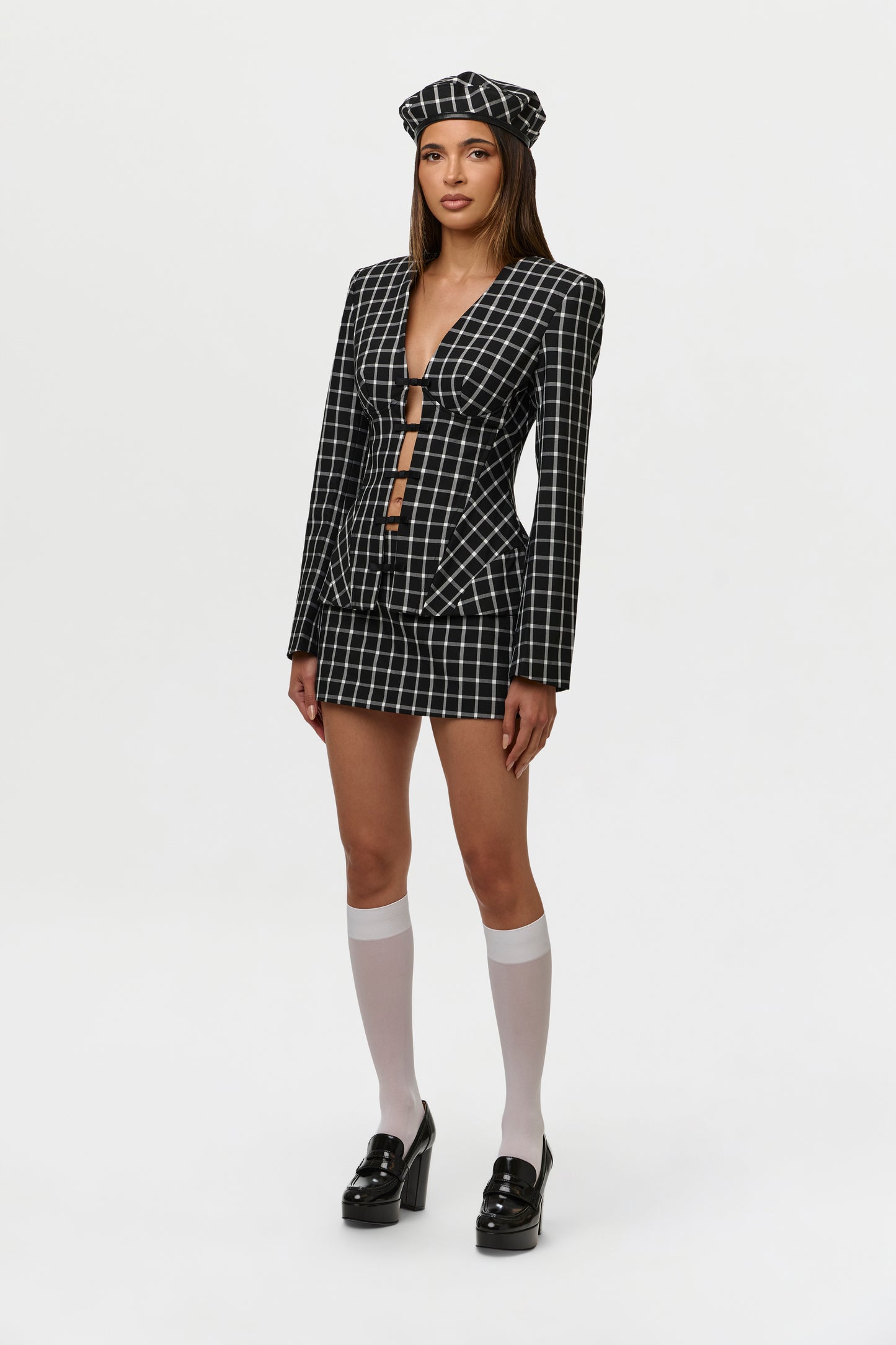 Suiting Checkered Mini Skirt