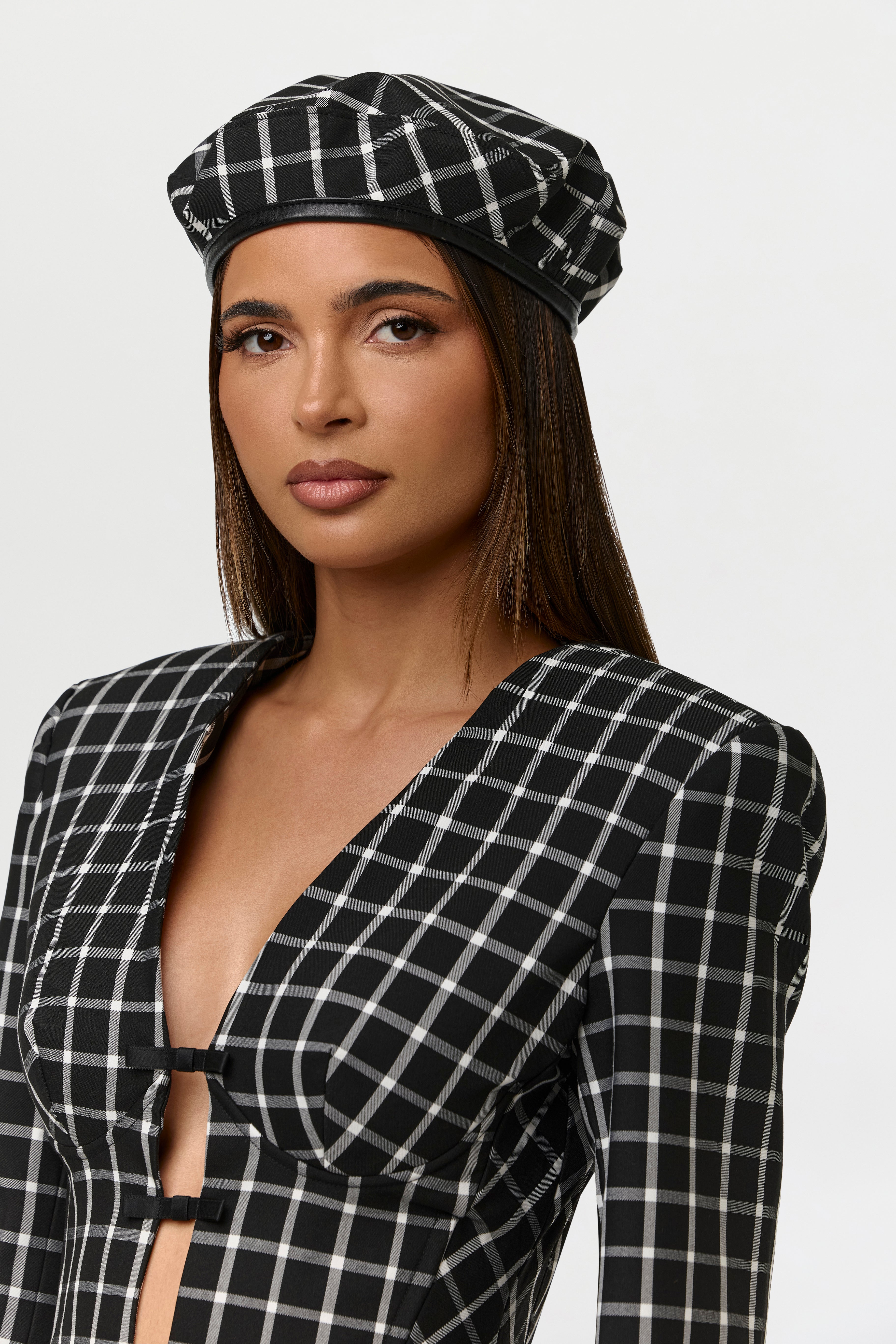 Suited Print Beret
