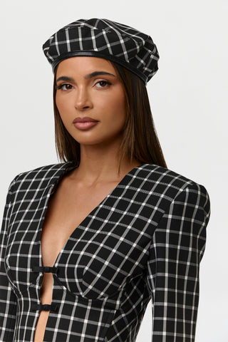 Suited Print Beret