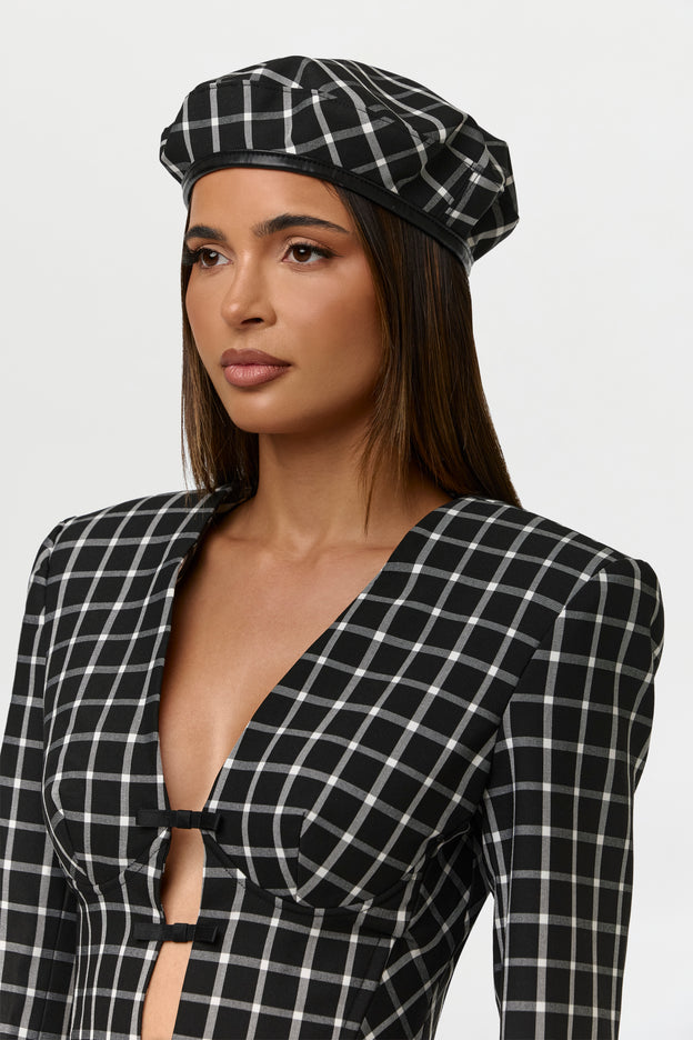 Suited Print Beret