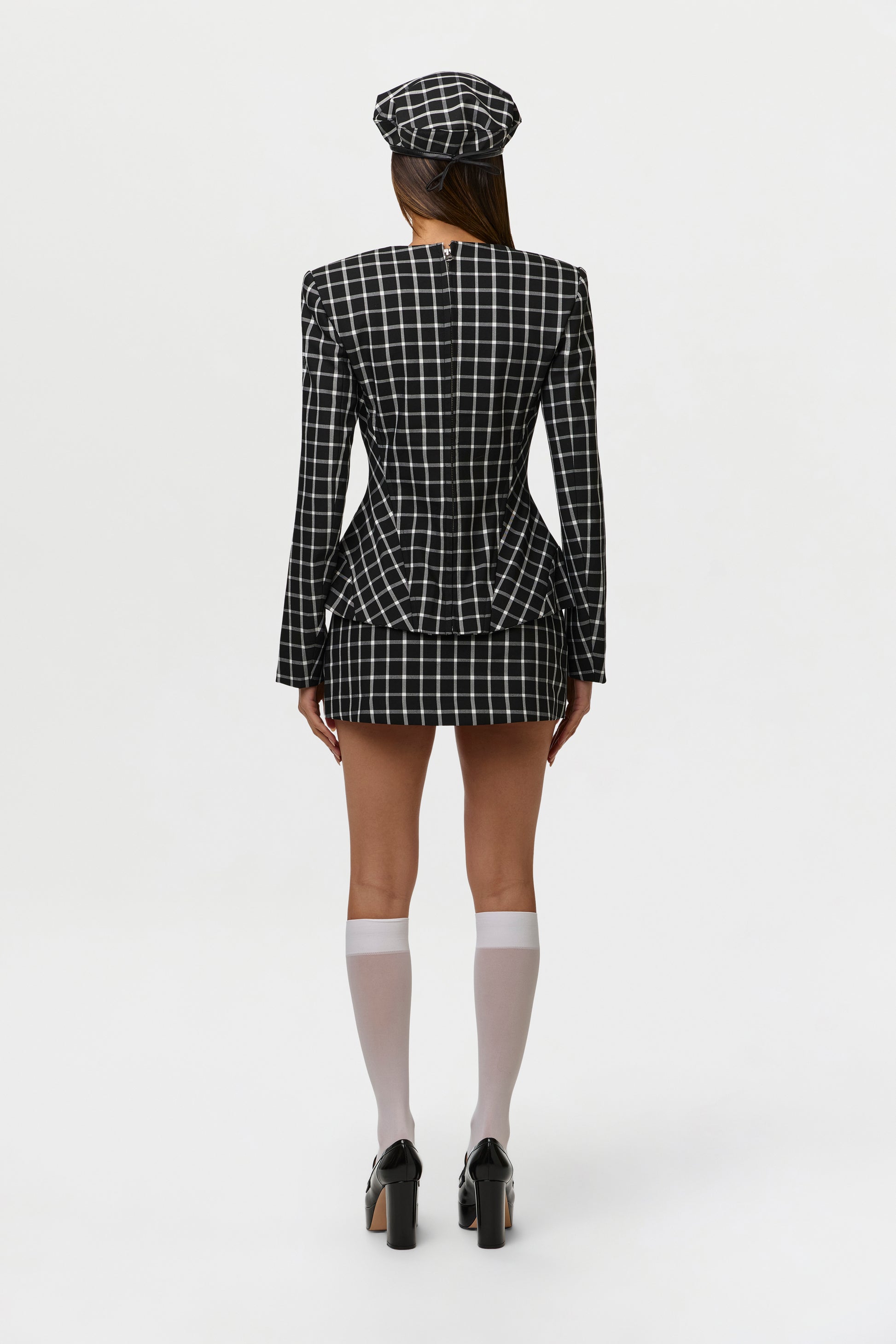 Suiting Checkered Mini Skirt