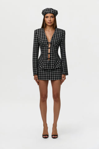 Suiting Checkered Mini Skirt