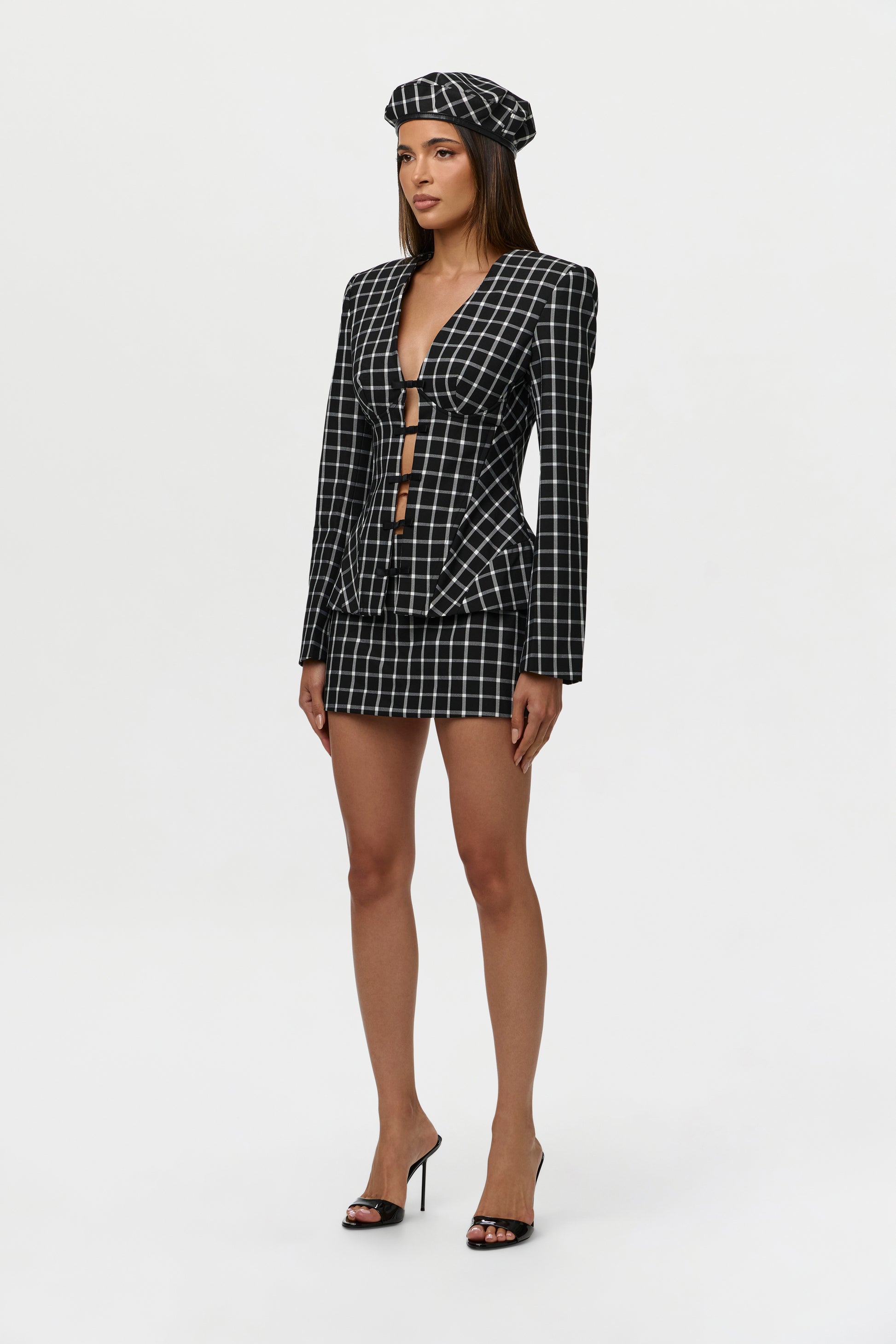 Suiting Checkered Fitted Blazer