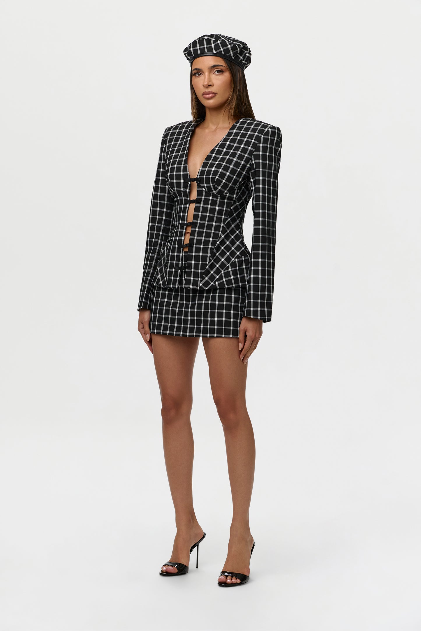 Suiting Checkered Fitted Blazer